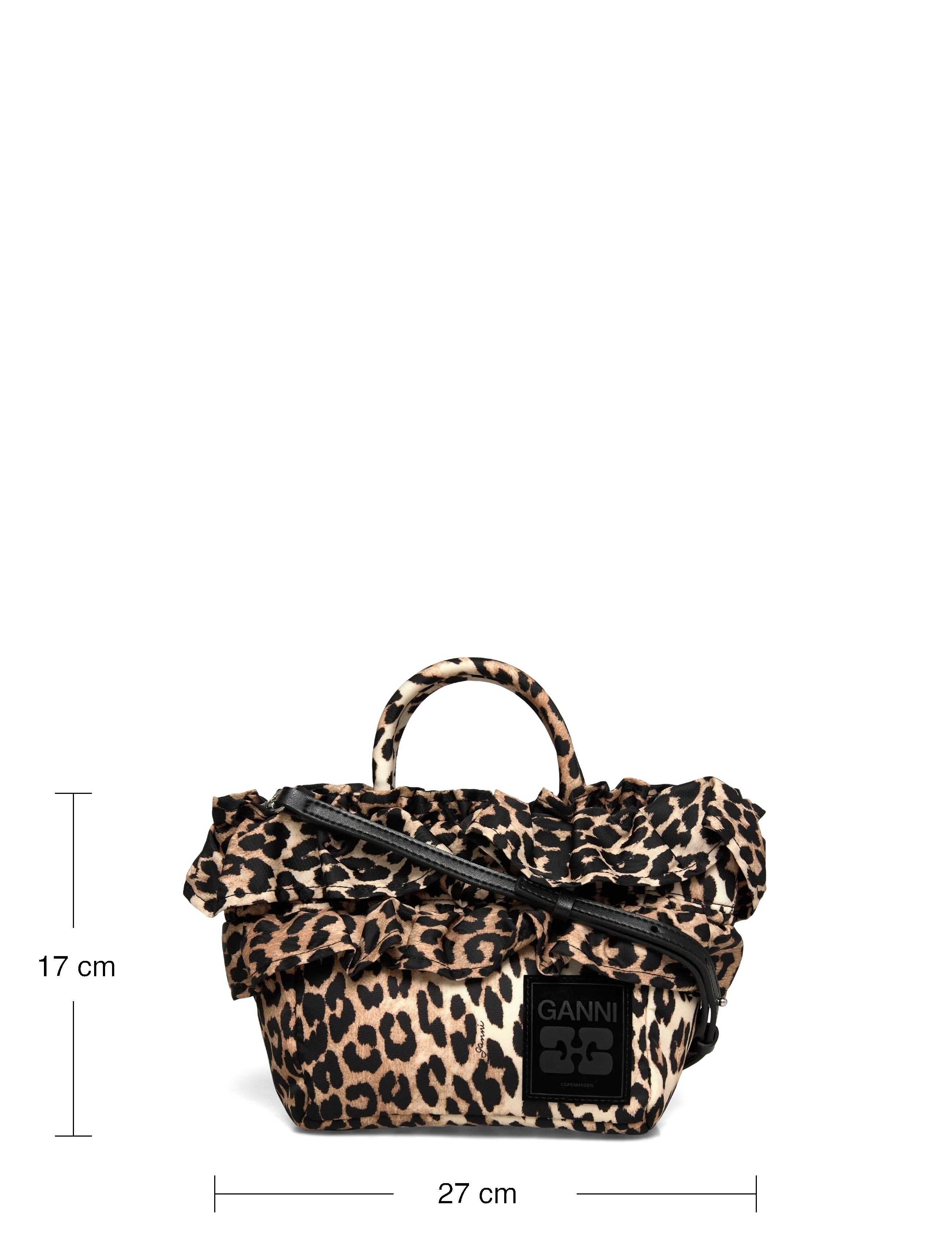 Ganni - Ruffled-upper leopard-print Tote Bag - special occasions - brown - 3