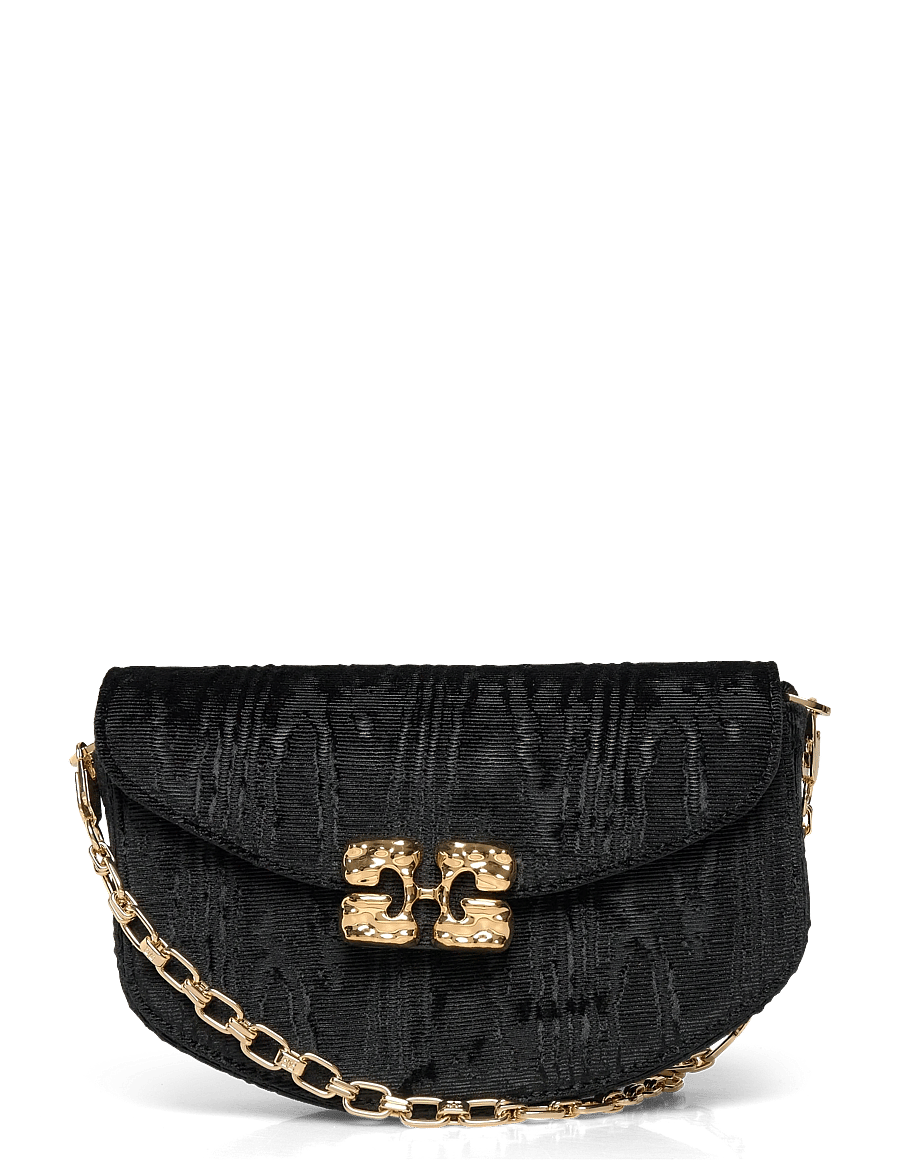 Ganni - Lulu wallet on a chain - punge - black - 0