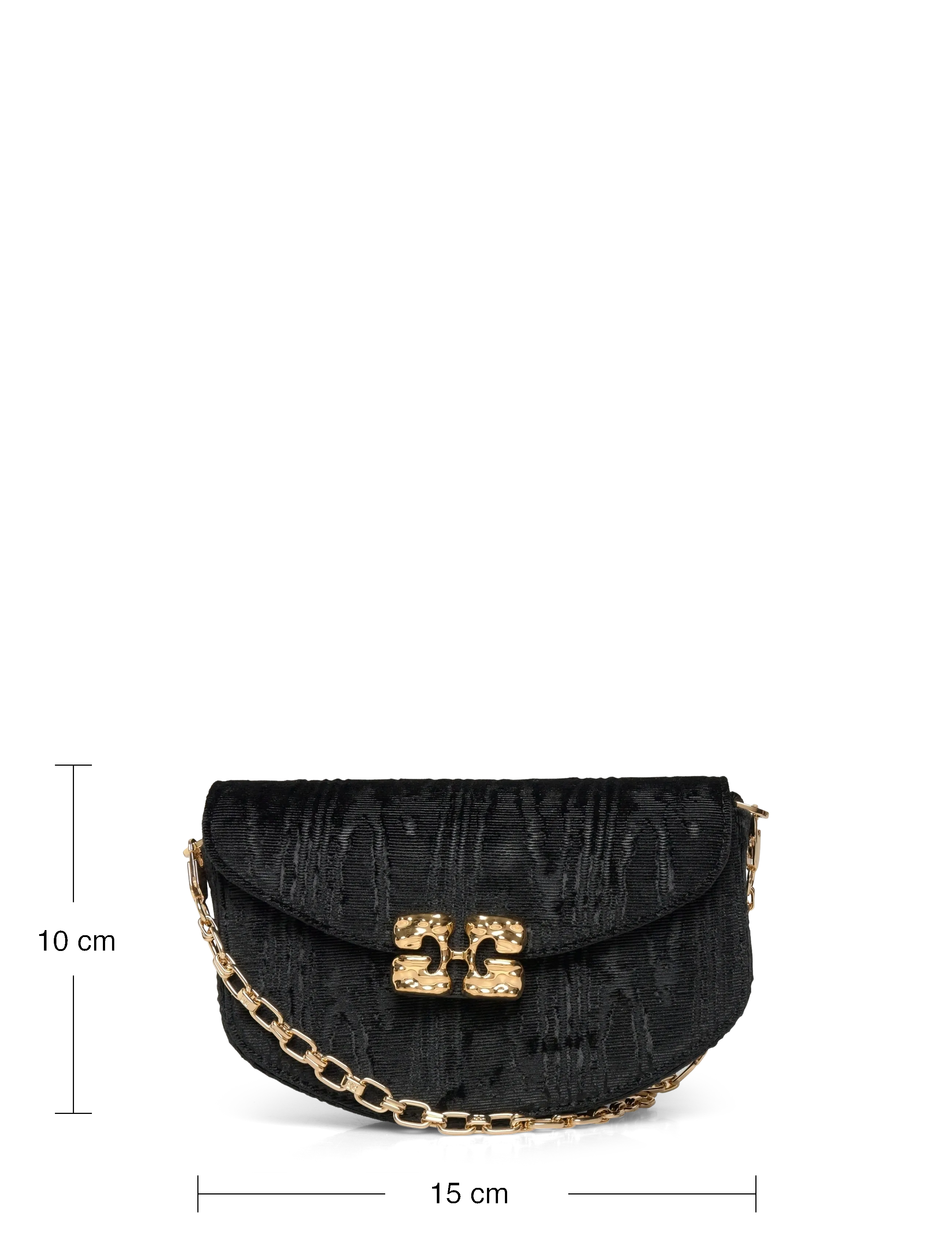 Ganni - Lulu wallet on a chain - punge - black - 3