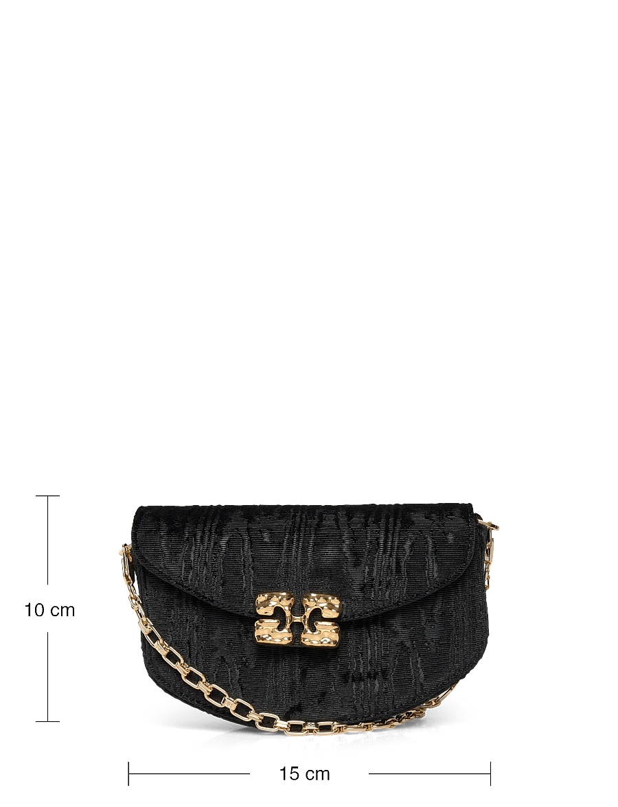 Ganni - Lulu wallet on a chain - punge - black - 3