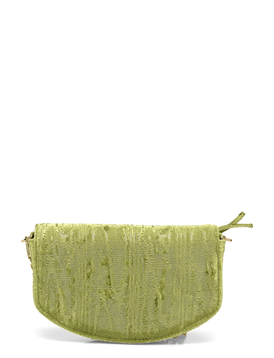 Ganni - Lulu Wallet On Chain Velvet Moire - punge - green - 1