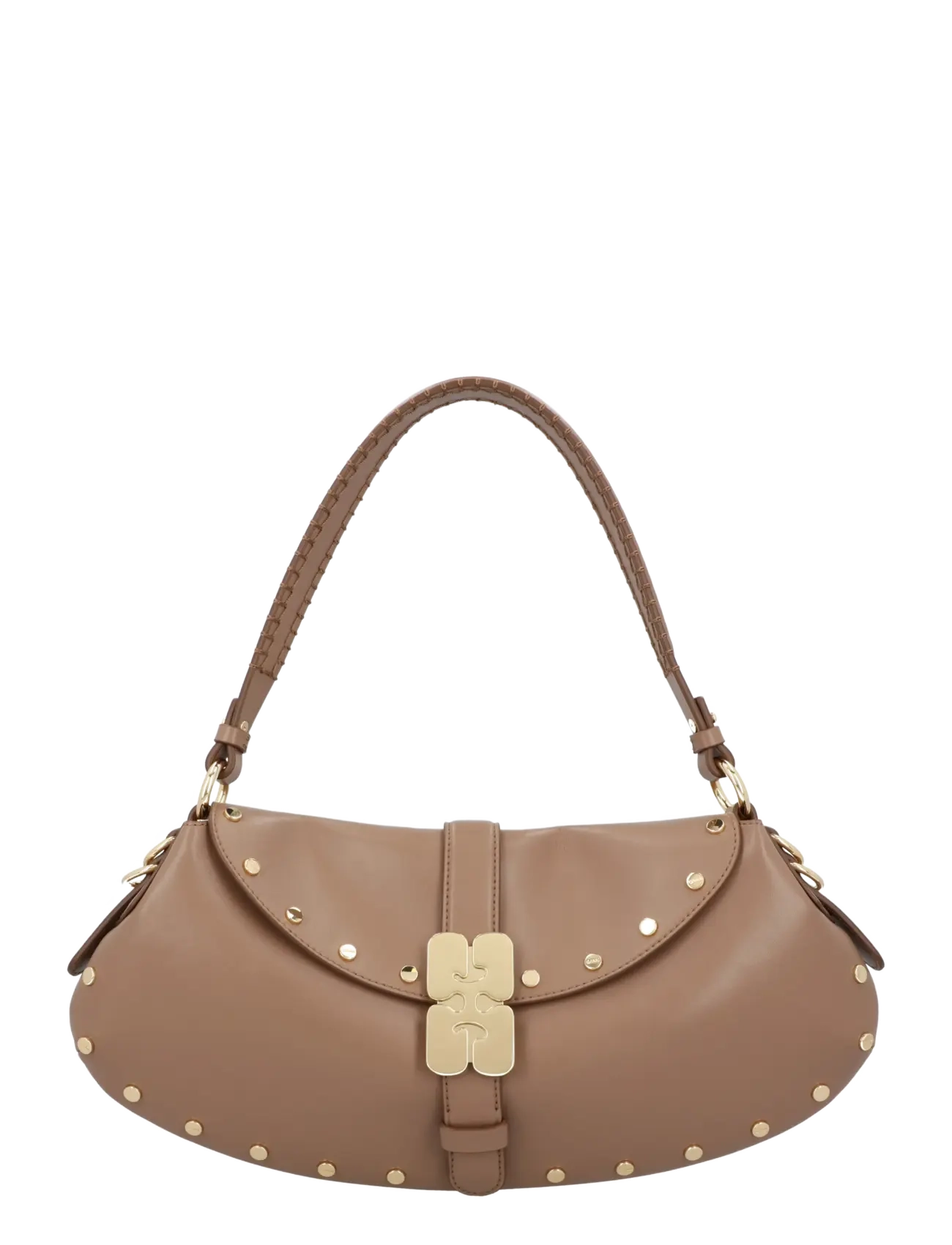 Ganni B Kat Studded Shoulder Bag, One Size, Bags, Beige - Small Bags-crossbody Frauen