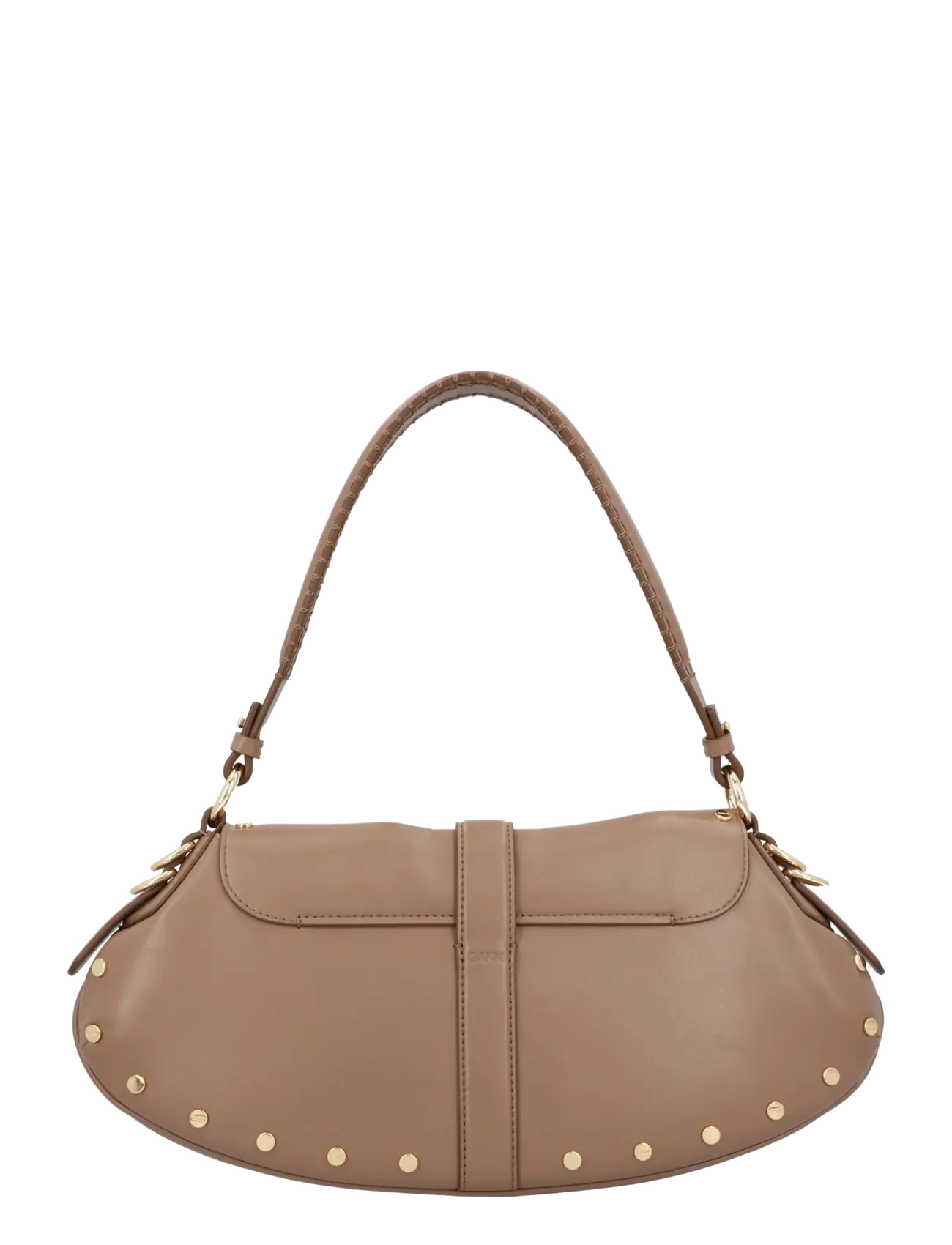 Ganni - B Kat Studded Shoulder Bag - schultertaschen - beige - 1
