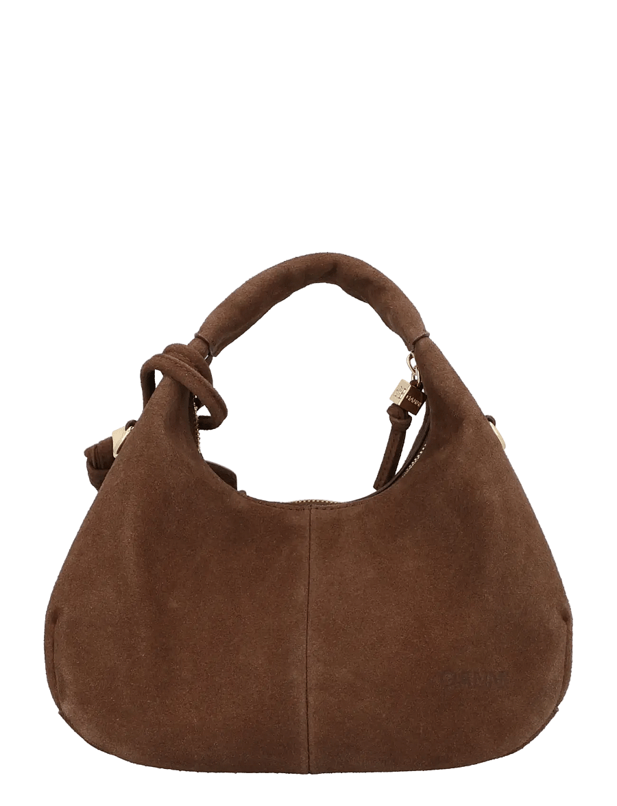 Ganni - Hobo Mini Recycled Suede Pelinova - besondere anlässe - brown - 1