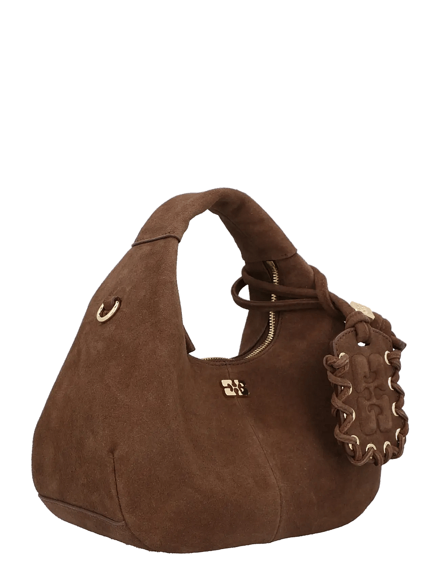Ganni - Hobo Mini Recycled Suede Pelinova - besondere anlässe - brown - 2