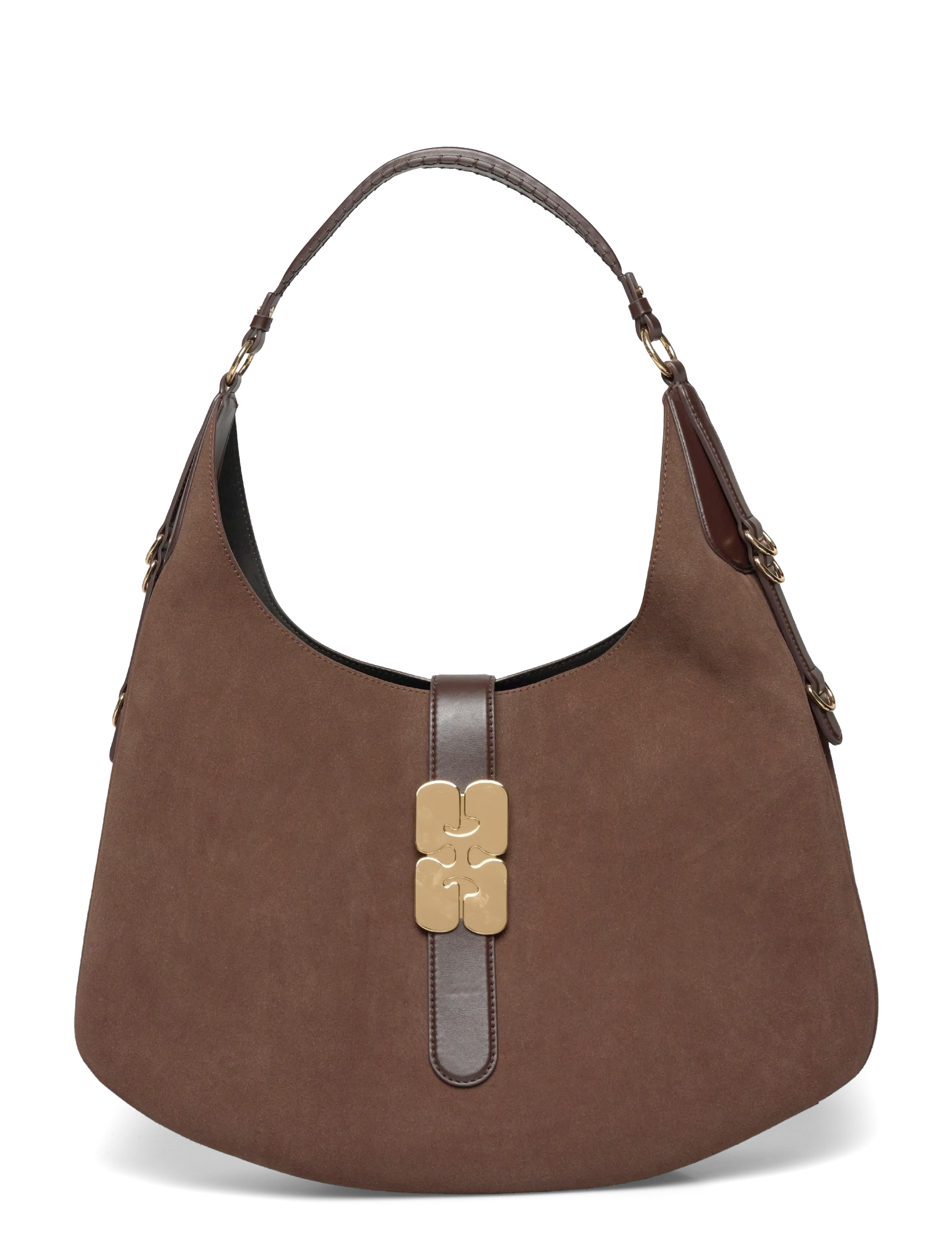 Ganni Large Kat Shoulder Bag, One Size, Bags, Braun - Small Bags-crossbody Frauen