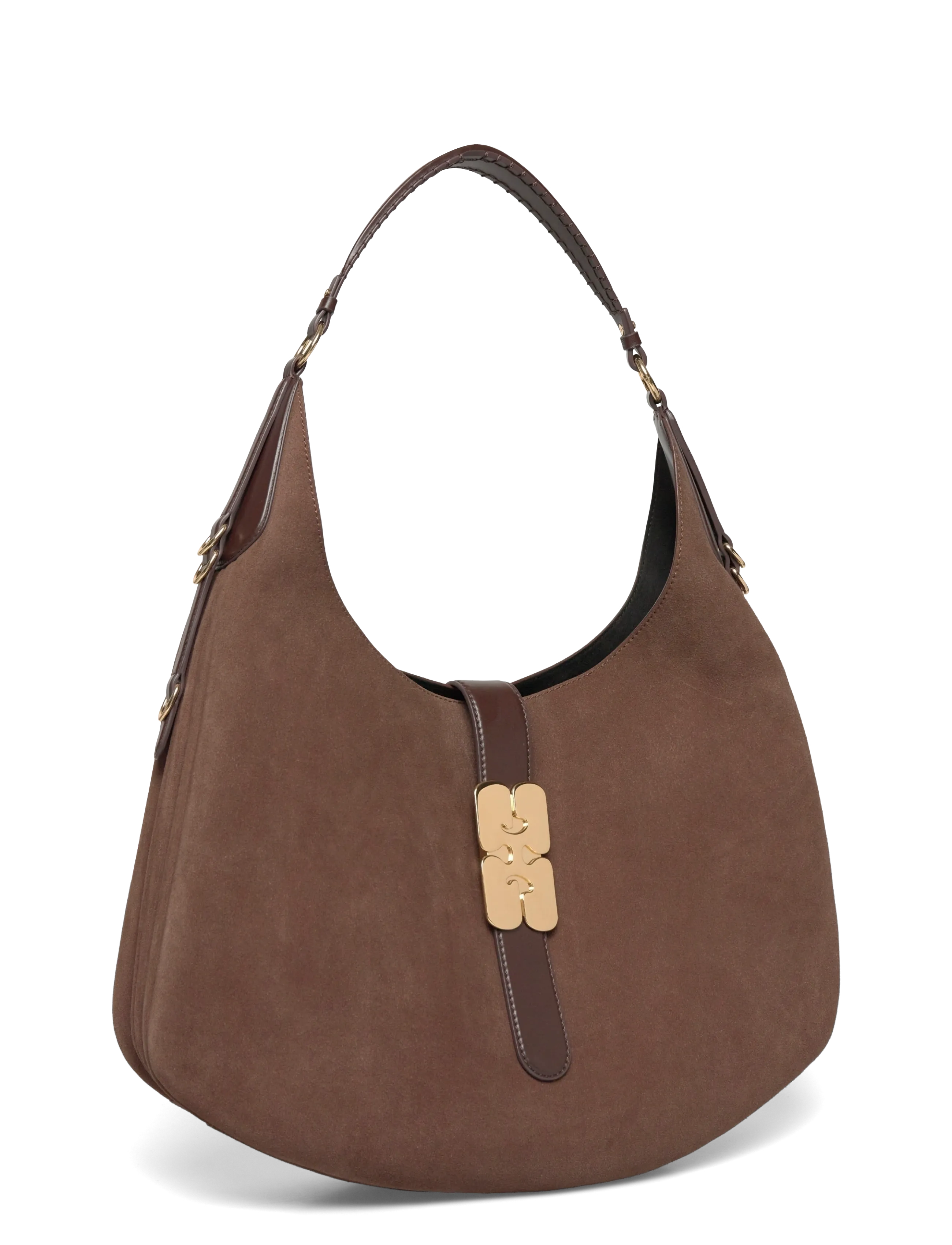 Ganni - Kat Large Suede - everyday style - chicory coffee - 2