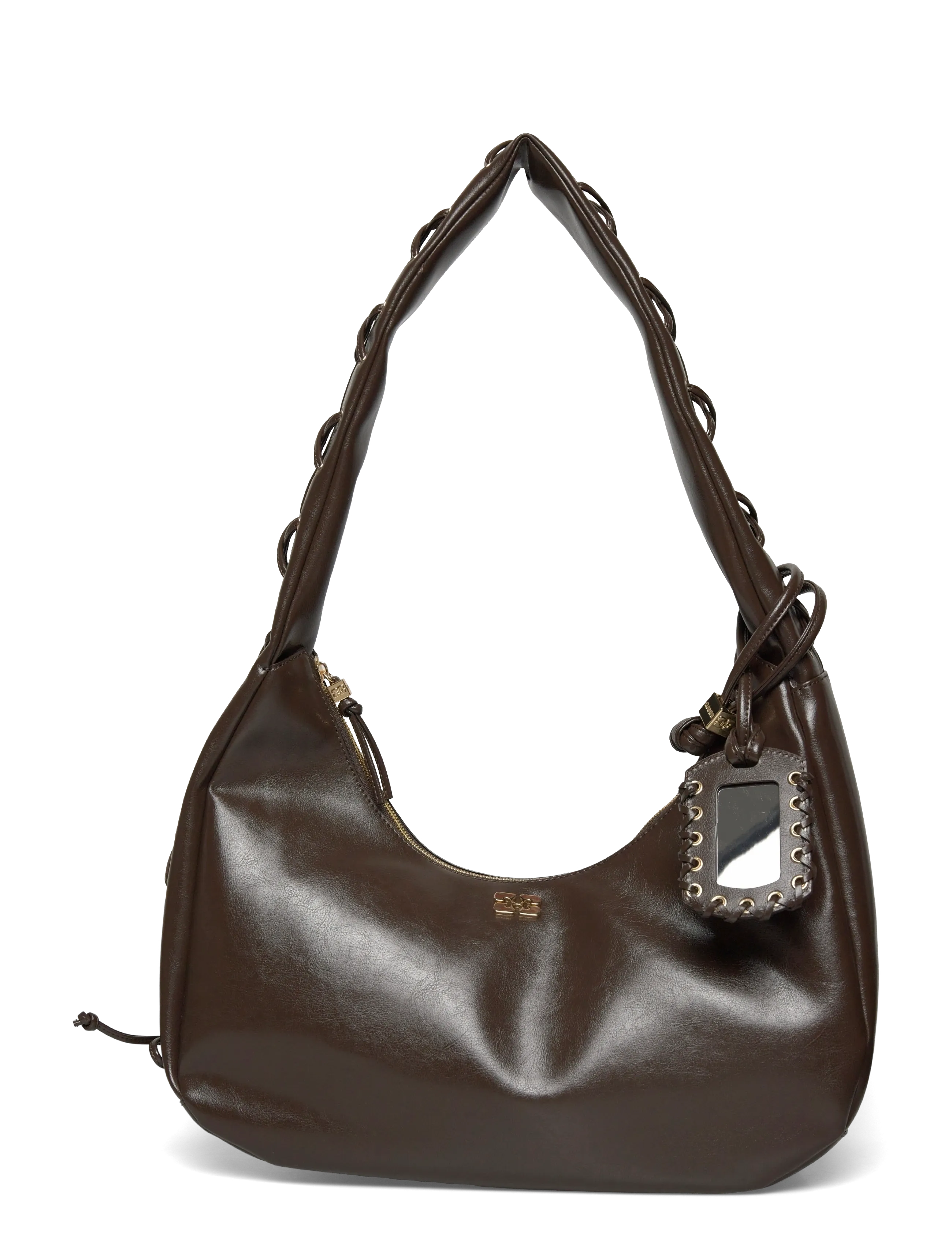Ganni Medium Laces Hobo Bag, One Size, Bags, Braun - Small Shoulder Bags-crossbody Frauen