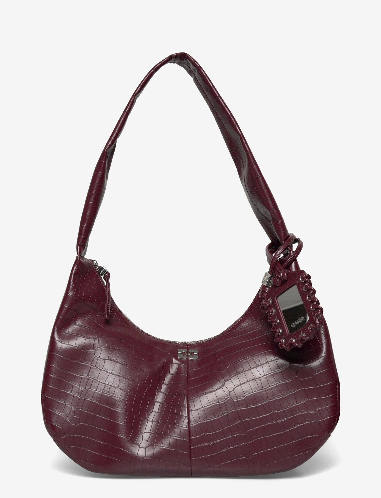 Ganni - Hobo Medium Croco - schultertaschen - red - 0