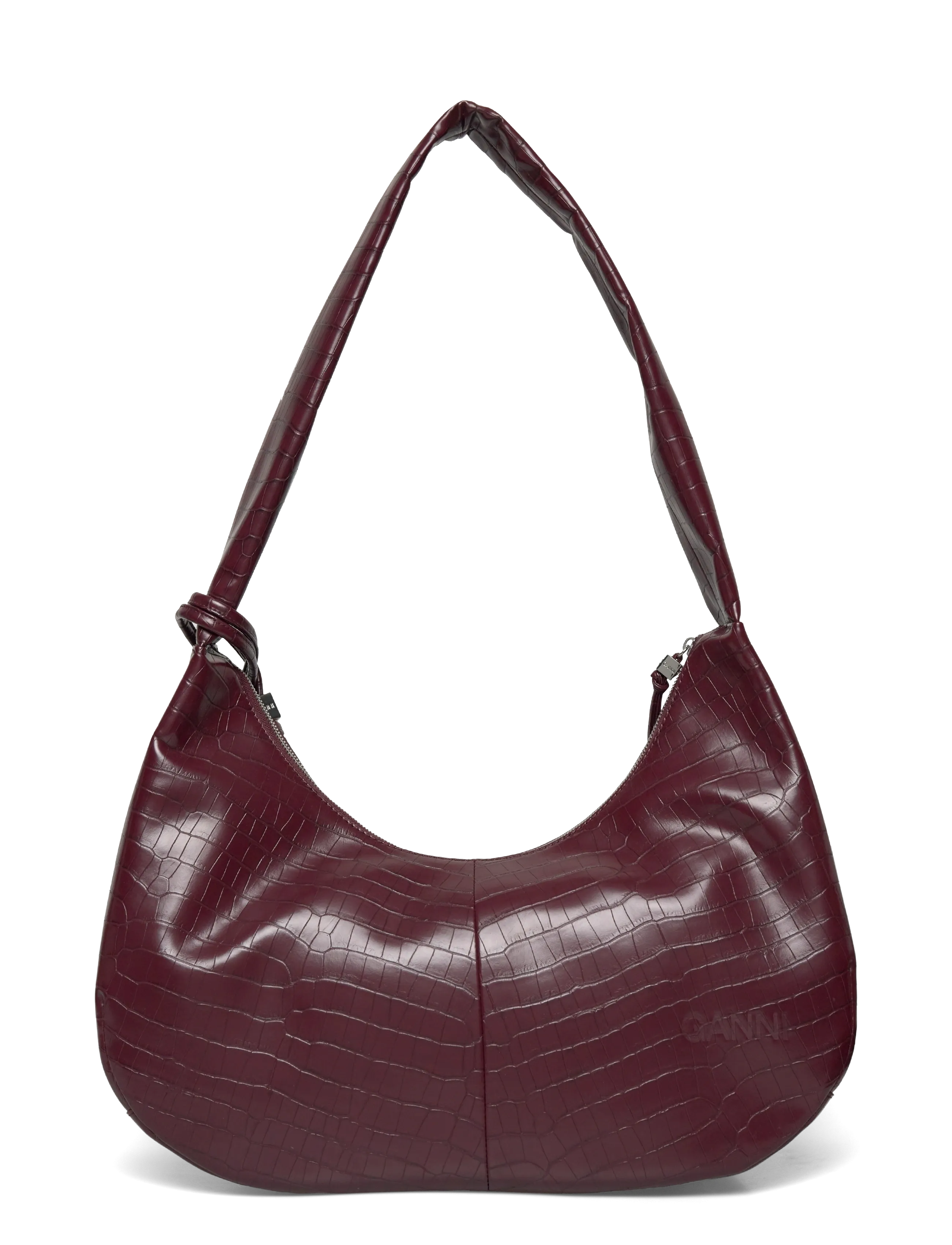 Ganni - Hobo Medium Croco - festmode zu outlet-preisen - red - 1