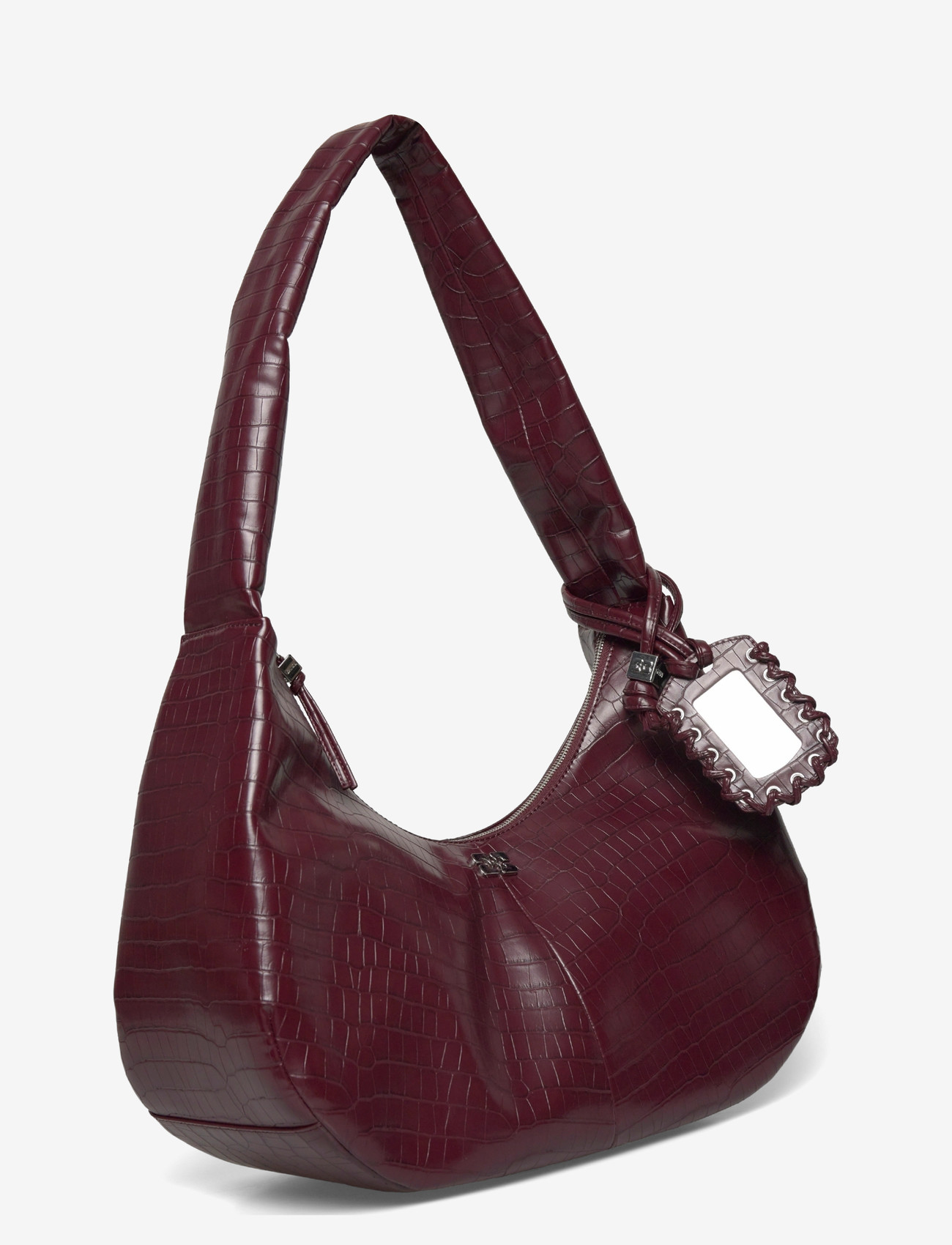 Ganni - Hobo Medium Croco - schultertaschen - red - 2
