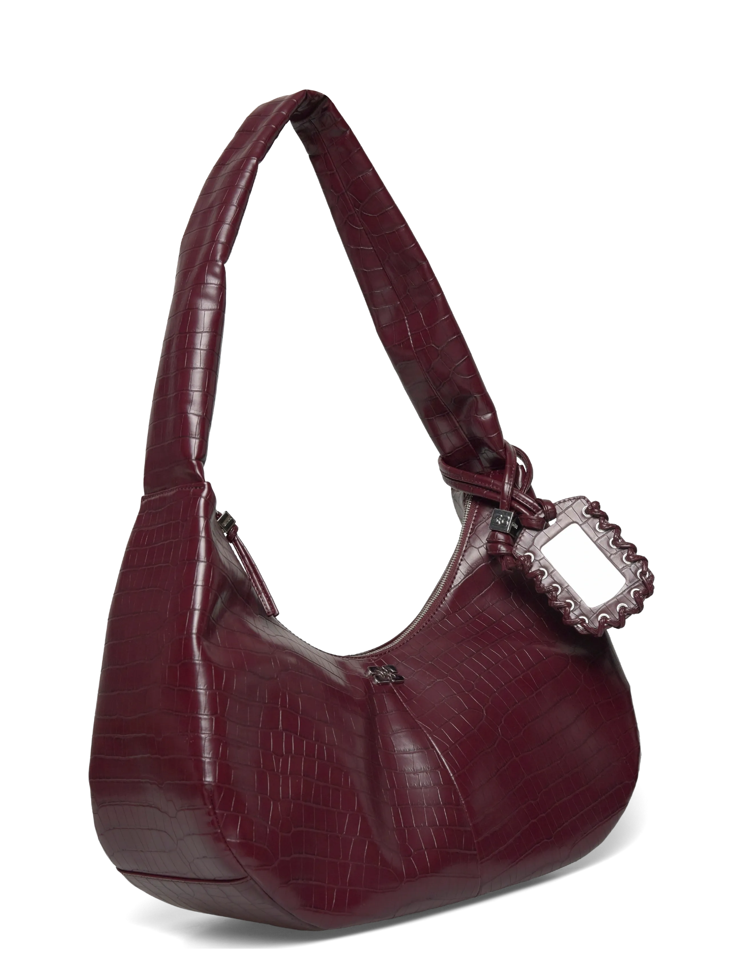 Ganni - Hobo Medium Croco - festmode zu outlet-preisen - red - 2
