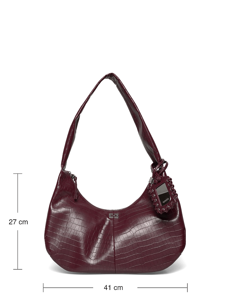 Ganni - Hobo Medium Croco - skuldertasker - red - 3