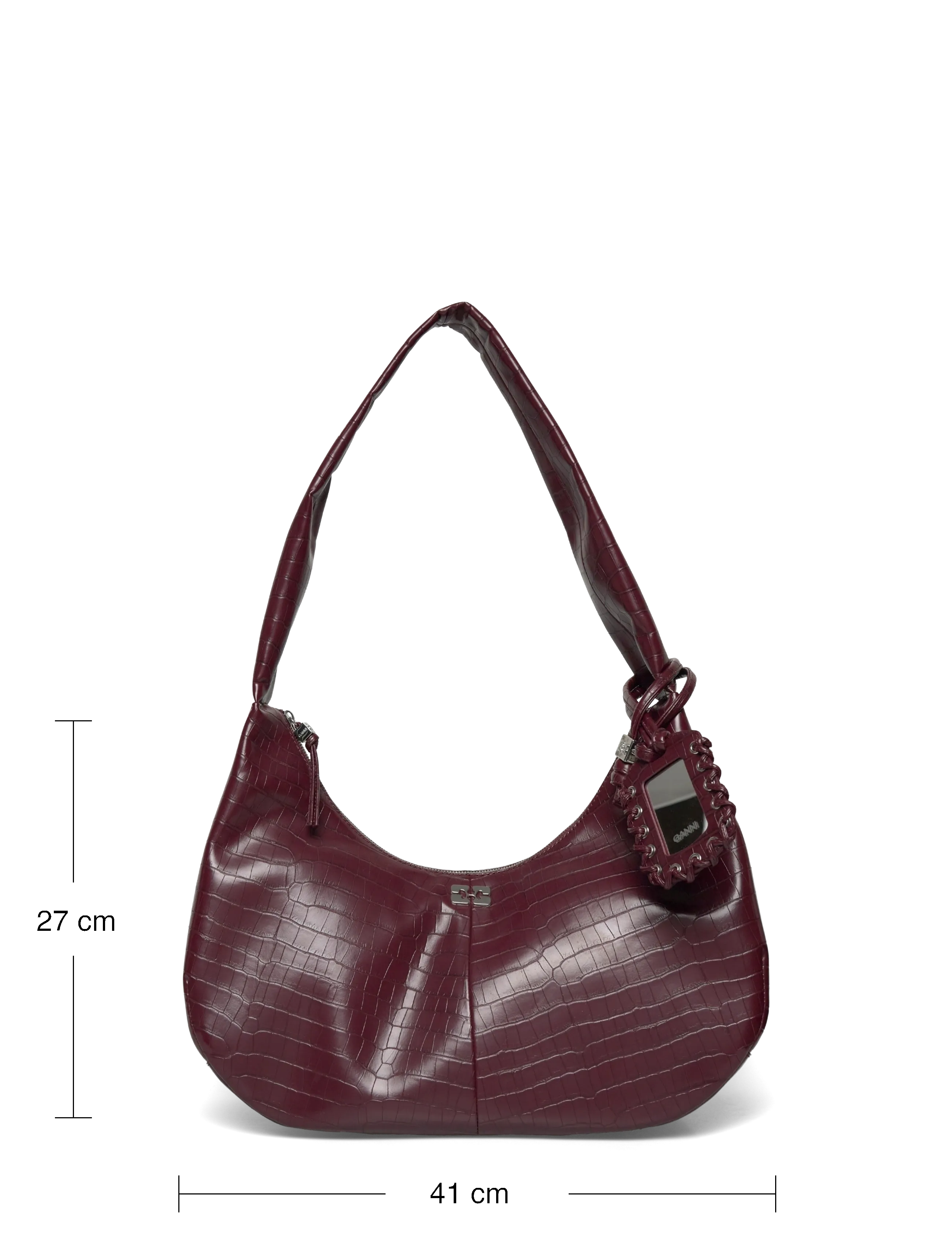 Ganni - Hobo Medium Croco - festmode zu outlet-preisen - red - 3