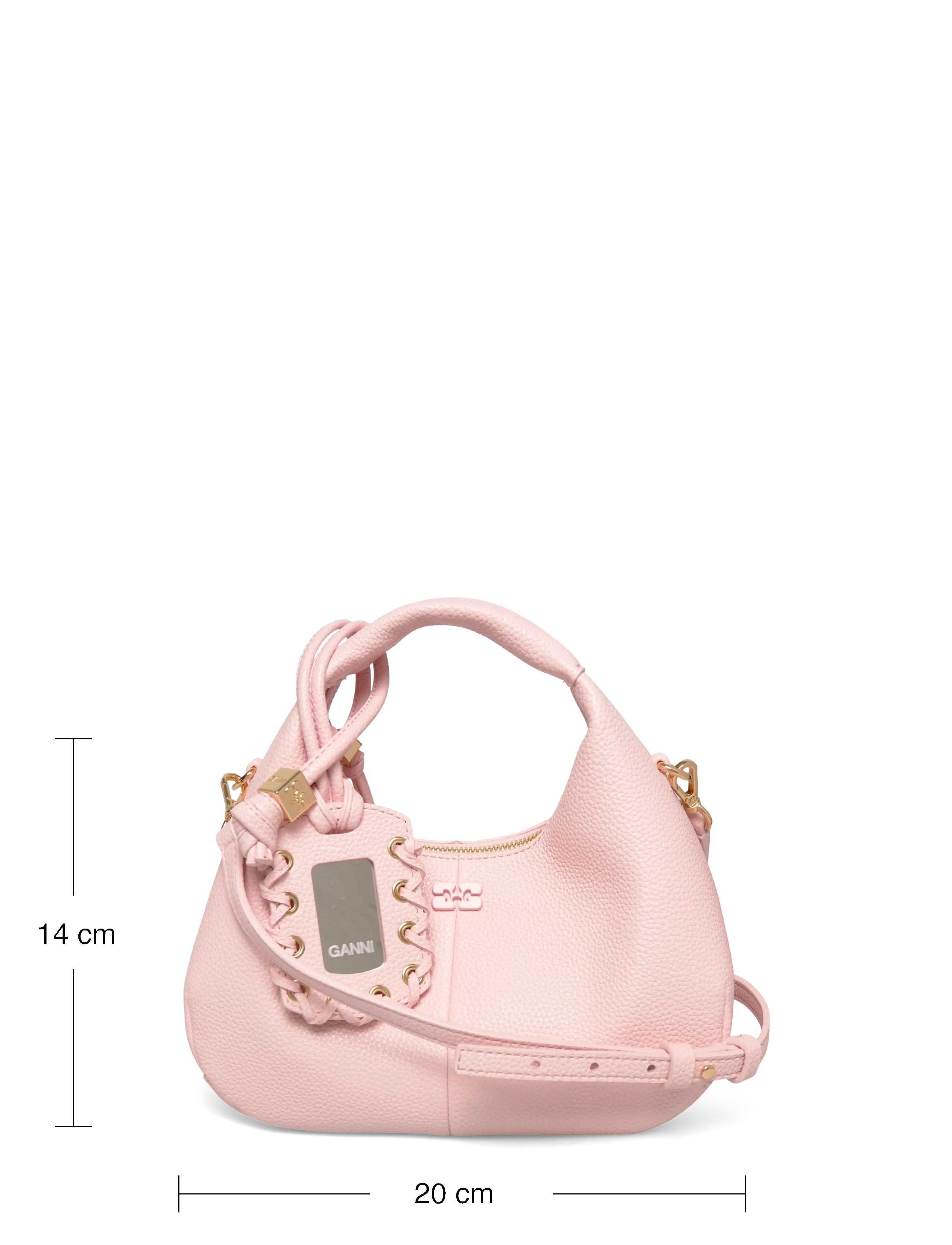 Ganni - Hobo Mini Grained - særlige begivenheder - pink - 3