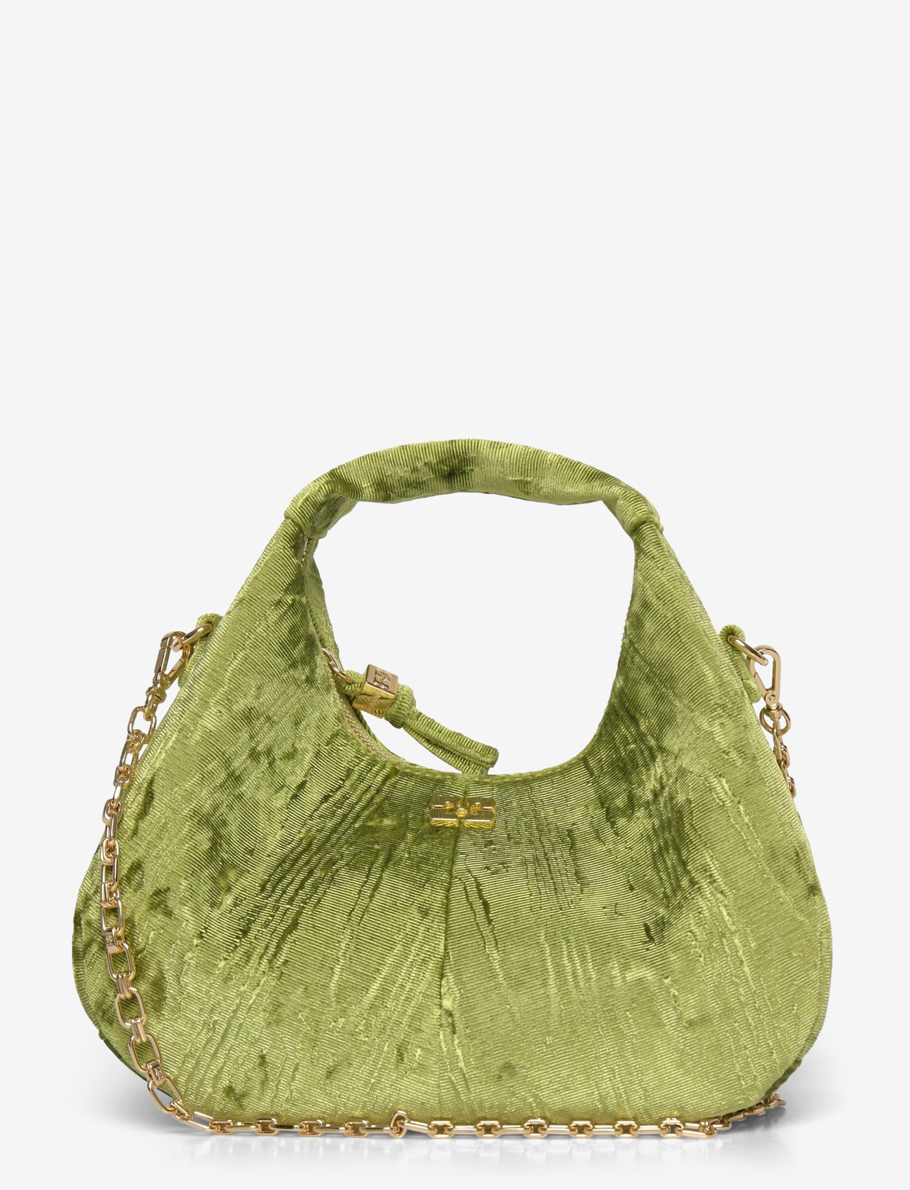 Ganni - Hobo Mini Velvet Moire - erilised sündmused - green - 0