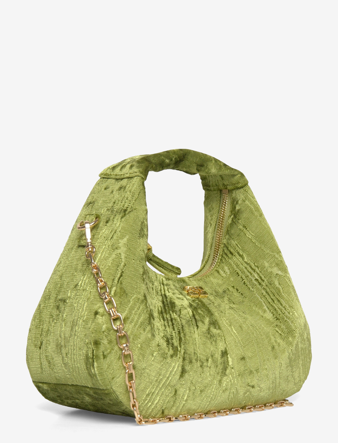 Ganni - Hobo Mini Velvet Moire - erilised sündmused - green - 2