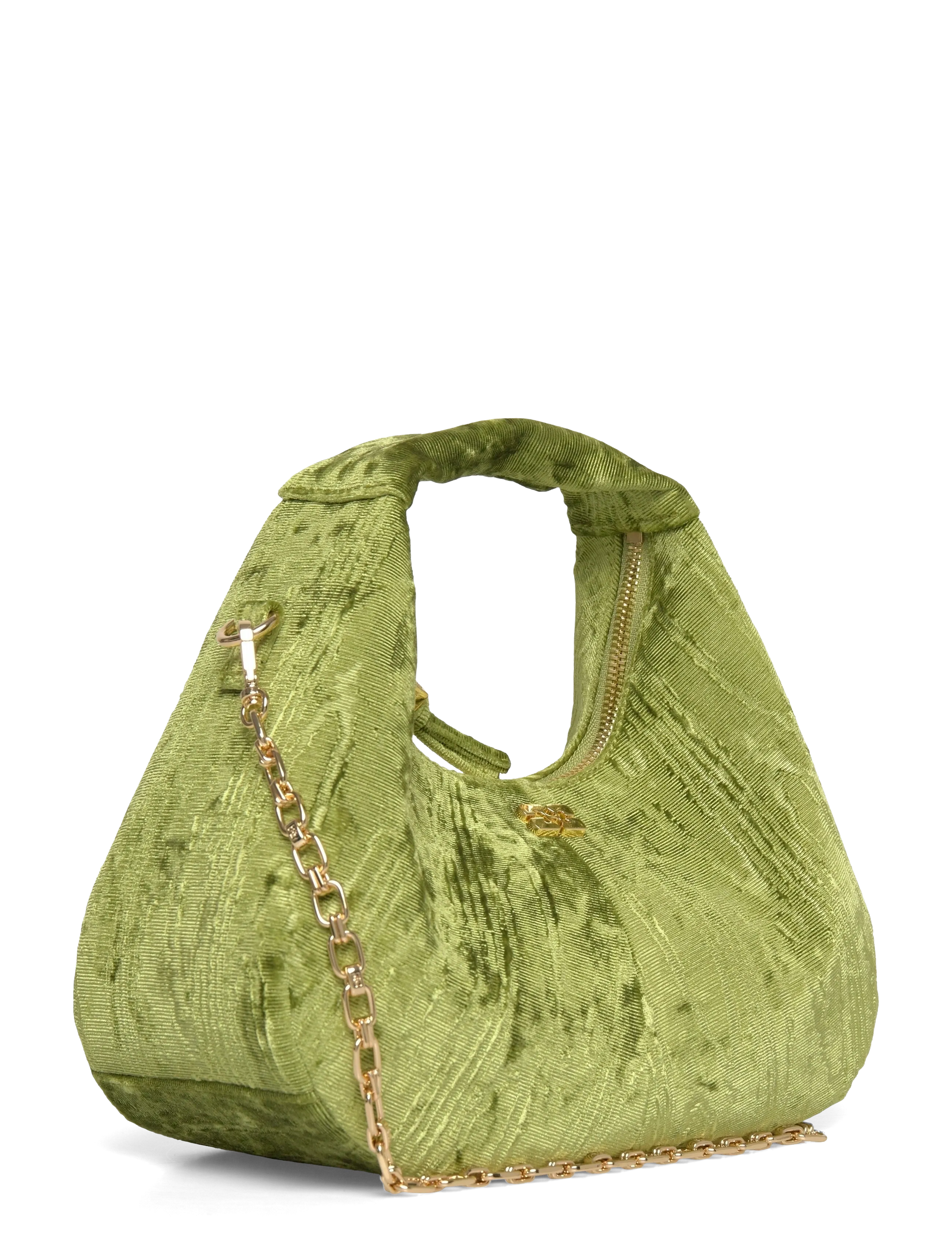 Ganni - Hobo Mini Velvet Moire - special occasions - green - 2