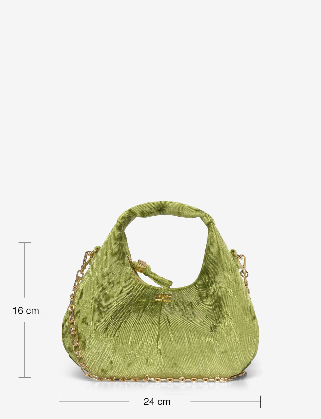 Ganni - Hobo Mini Velvet Moire - erilised sündmused - green - 3