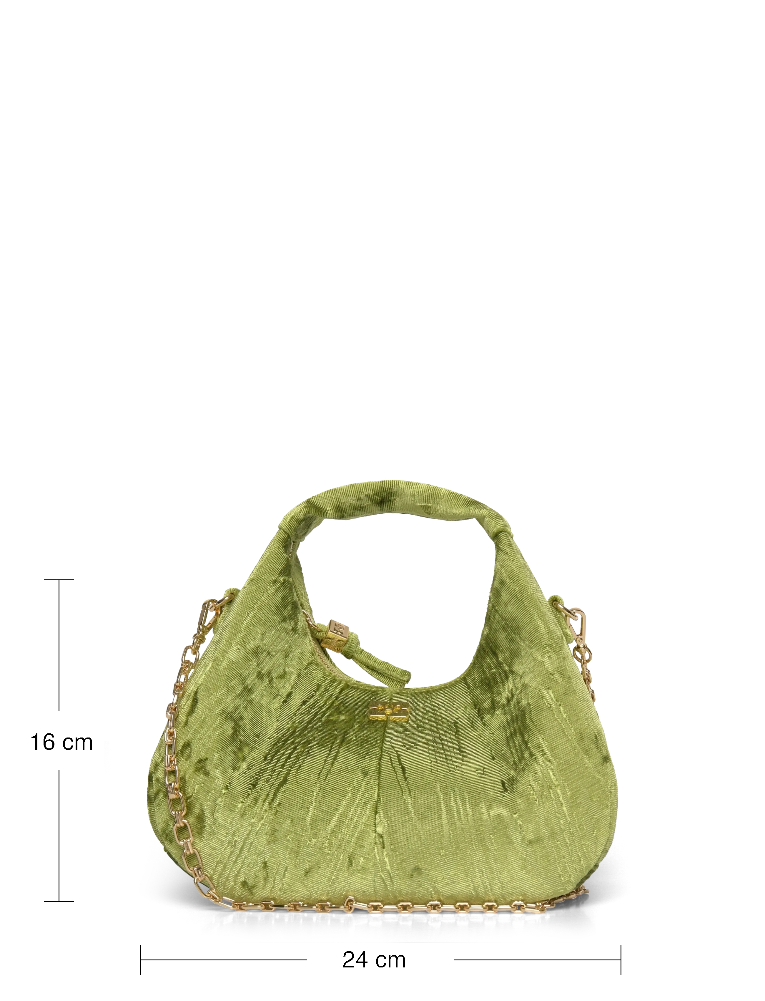 Ganni - Hobo Mini Velvet Moire - special occasions - green - 3