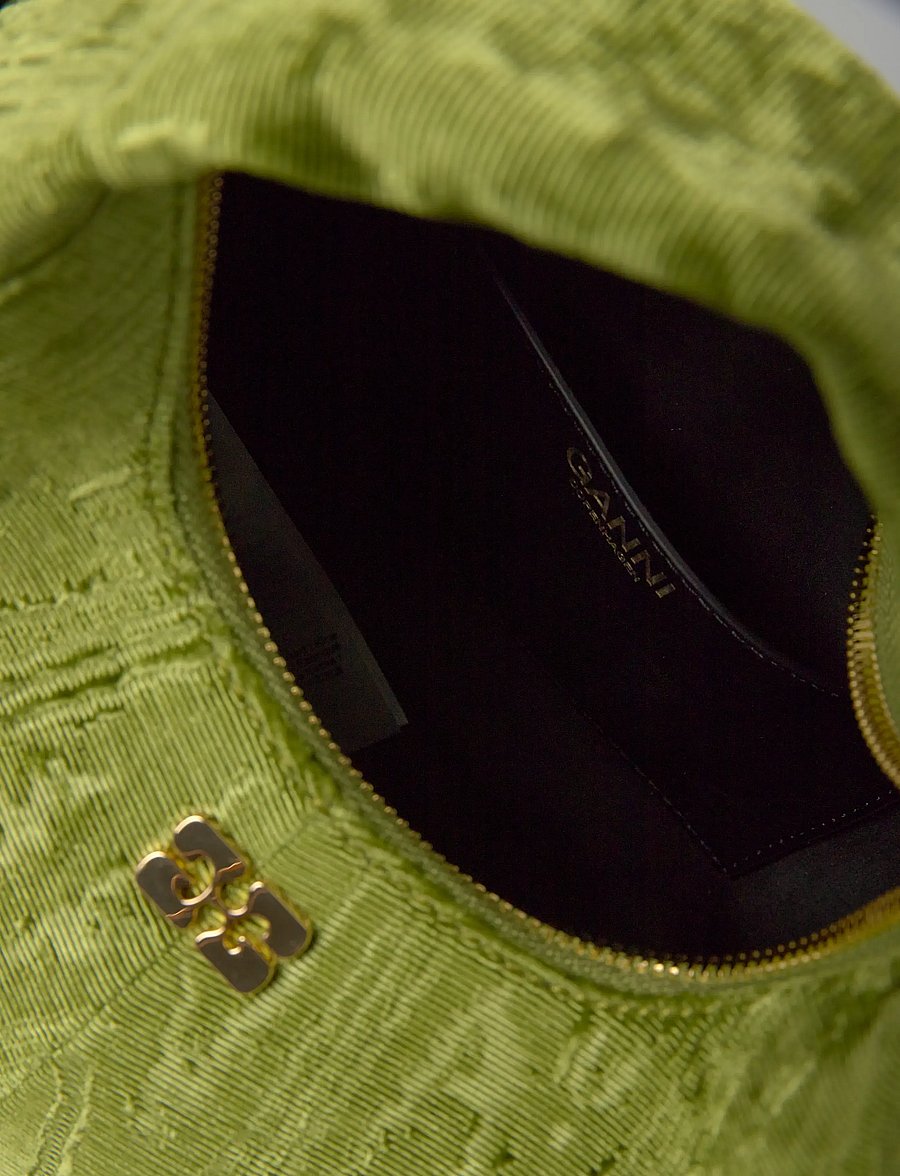 Ganni - Hobo Mini Velvet Moire - special occasions - green - 5