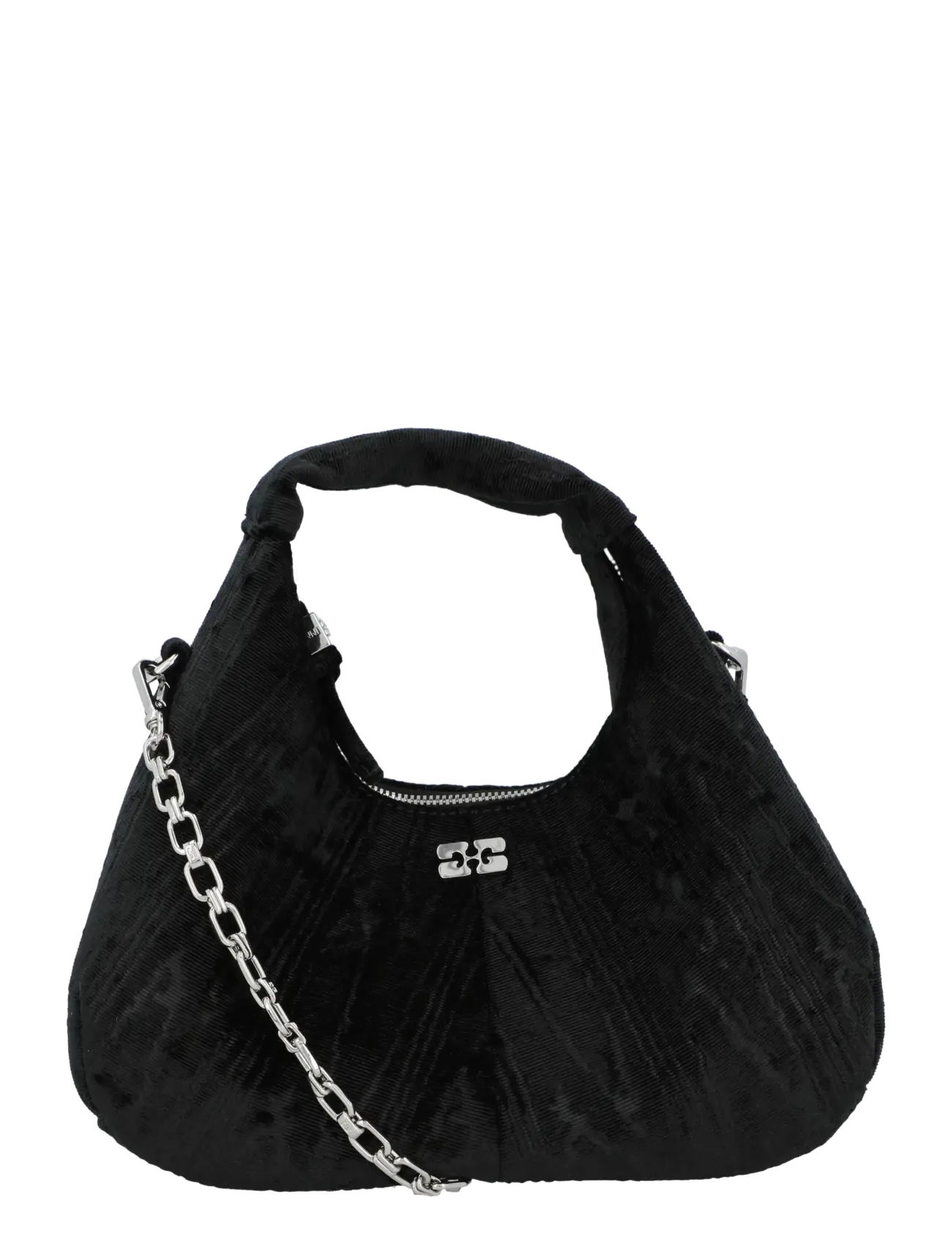 Ganni Mini Hobo Bag, Kvinder, Mini Hobo Taske, Sort, Str: ONE SIZE