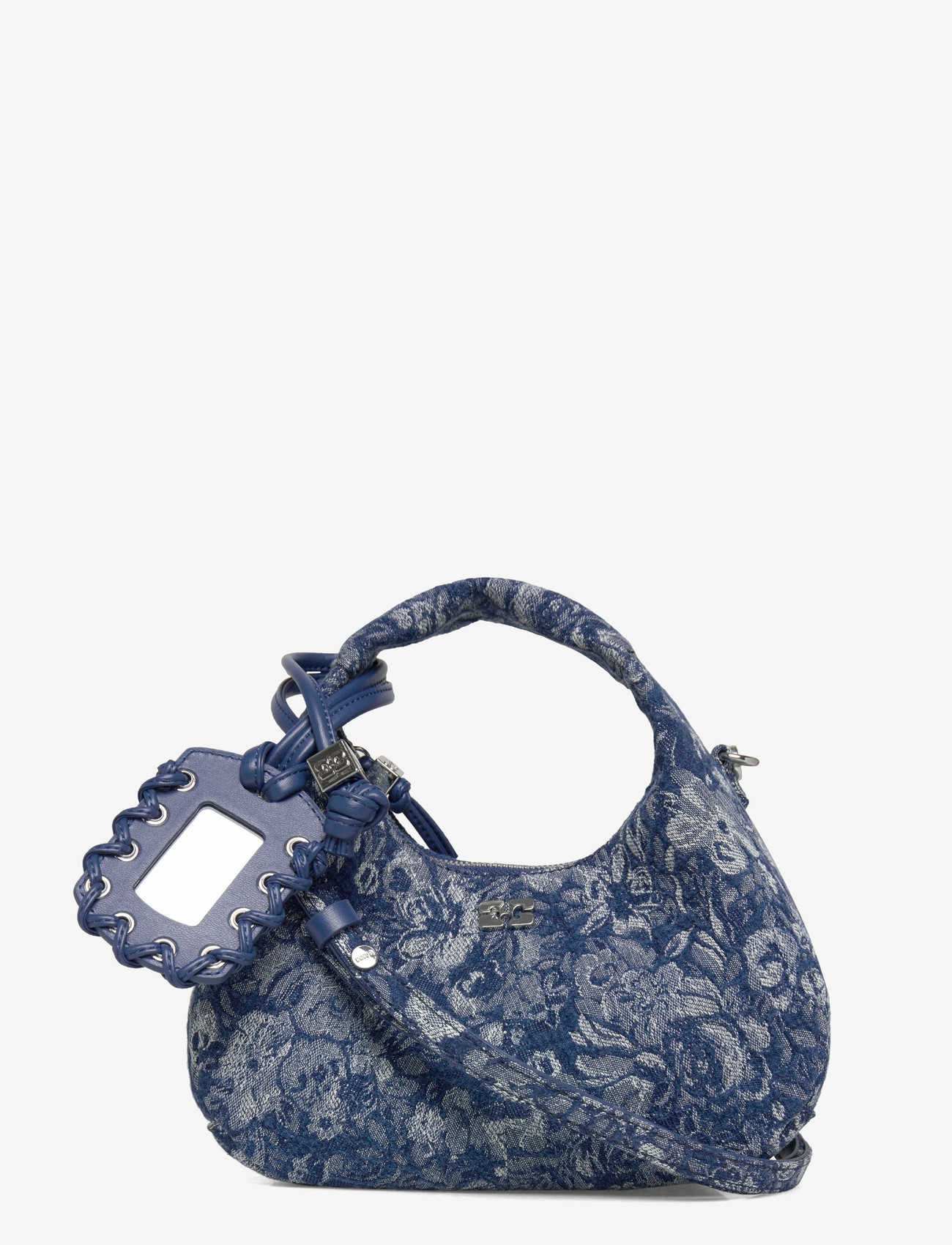 Ganni - Tapestry Denim Hobo Bag - særlige begivenheder - blue - 0