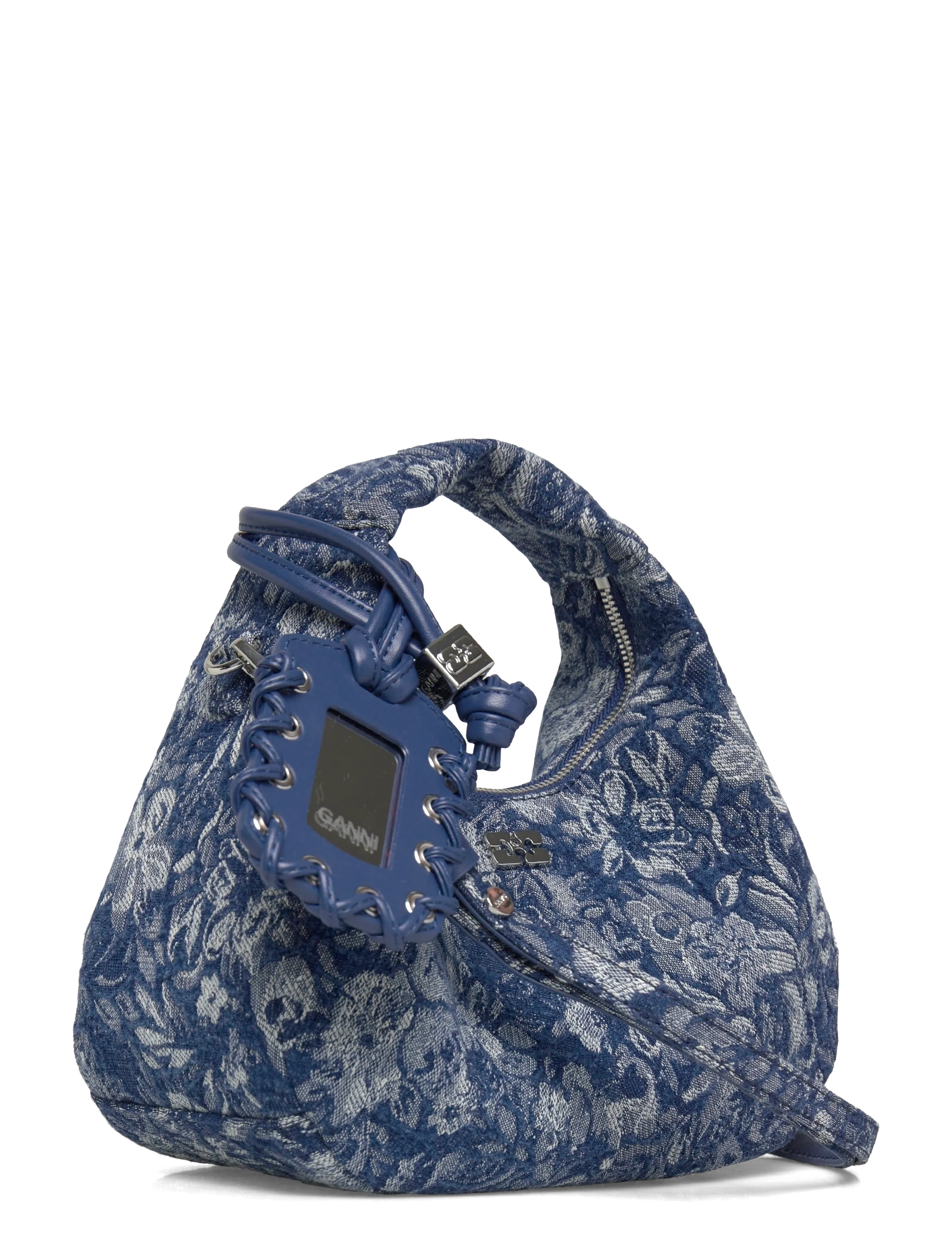 Ganni - Tapestry Denim Hobo Bag - besondere anlässe - blue - 2