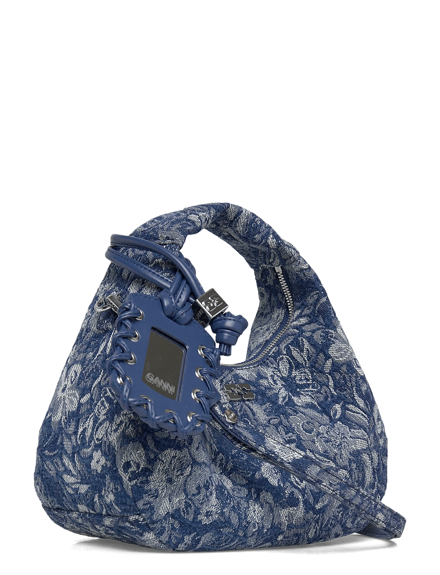 Ganni - Tapestry Denim Hobo Bag - besondere anlässe - blue - 2