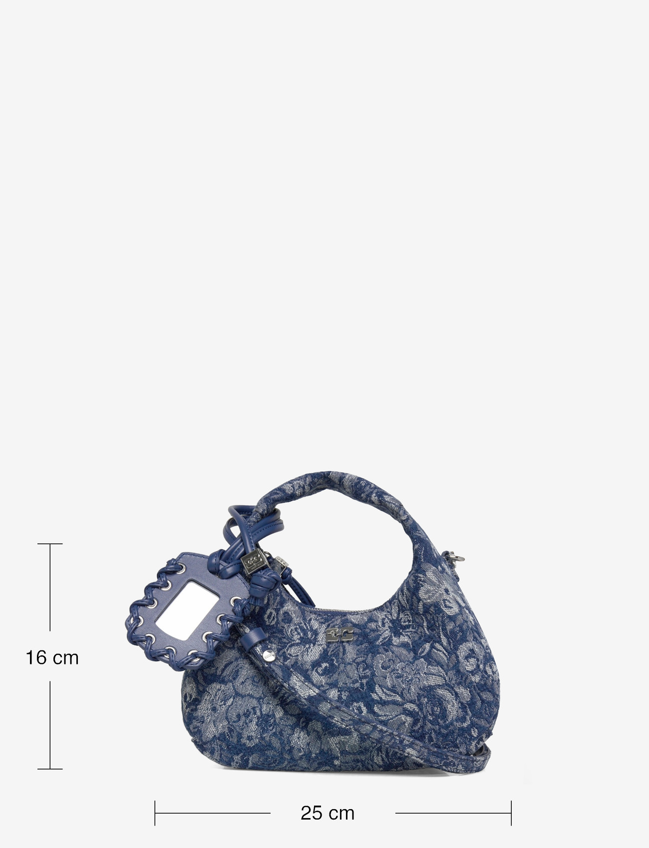 Ganni - Tapestry Denim Hobo Bag - særlige begivenheder - blue - 3