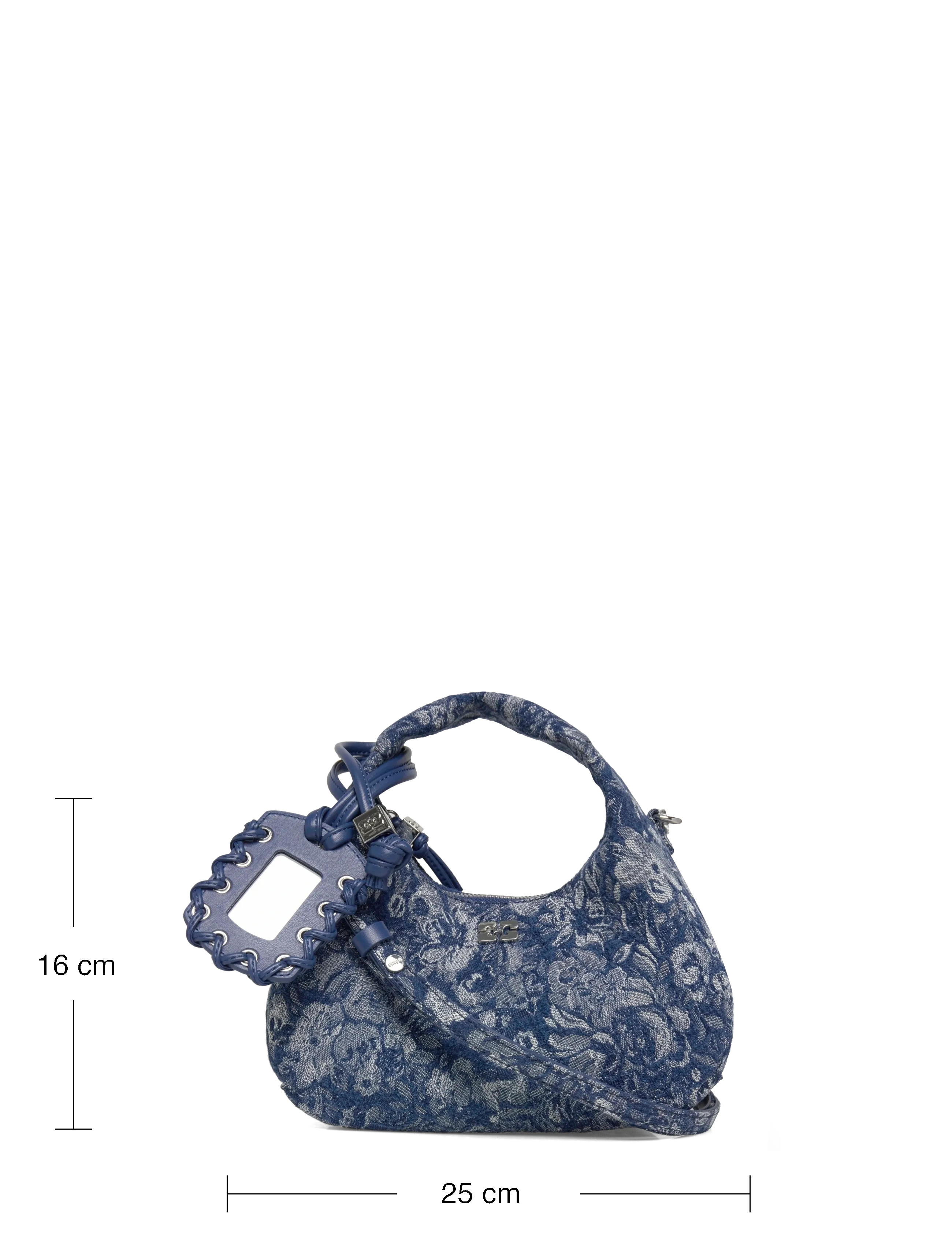 Ganni - Tapestry Denim Hobo Bag - besondere anlässe - blue - 3