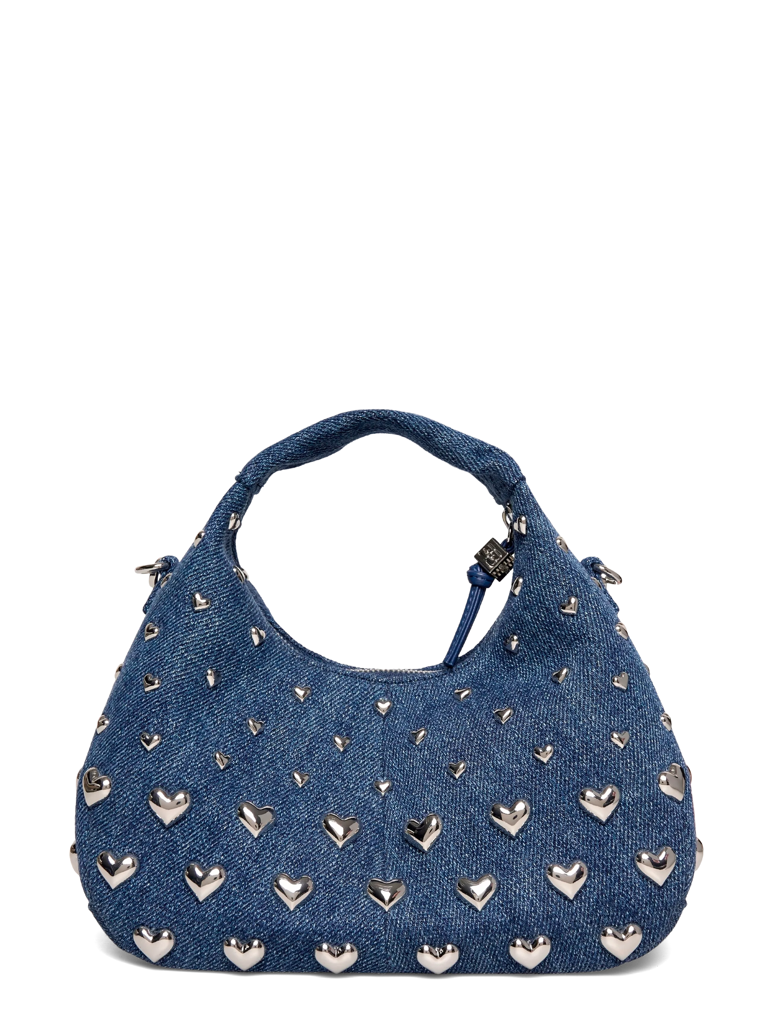 Ganni - Denim Stud Mini Hobo Bag - festmode zu outlet-preisen - blue - 1