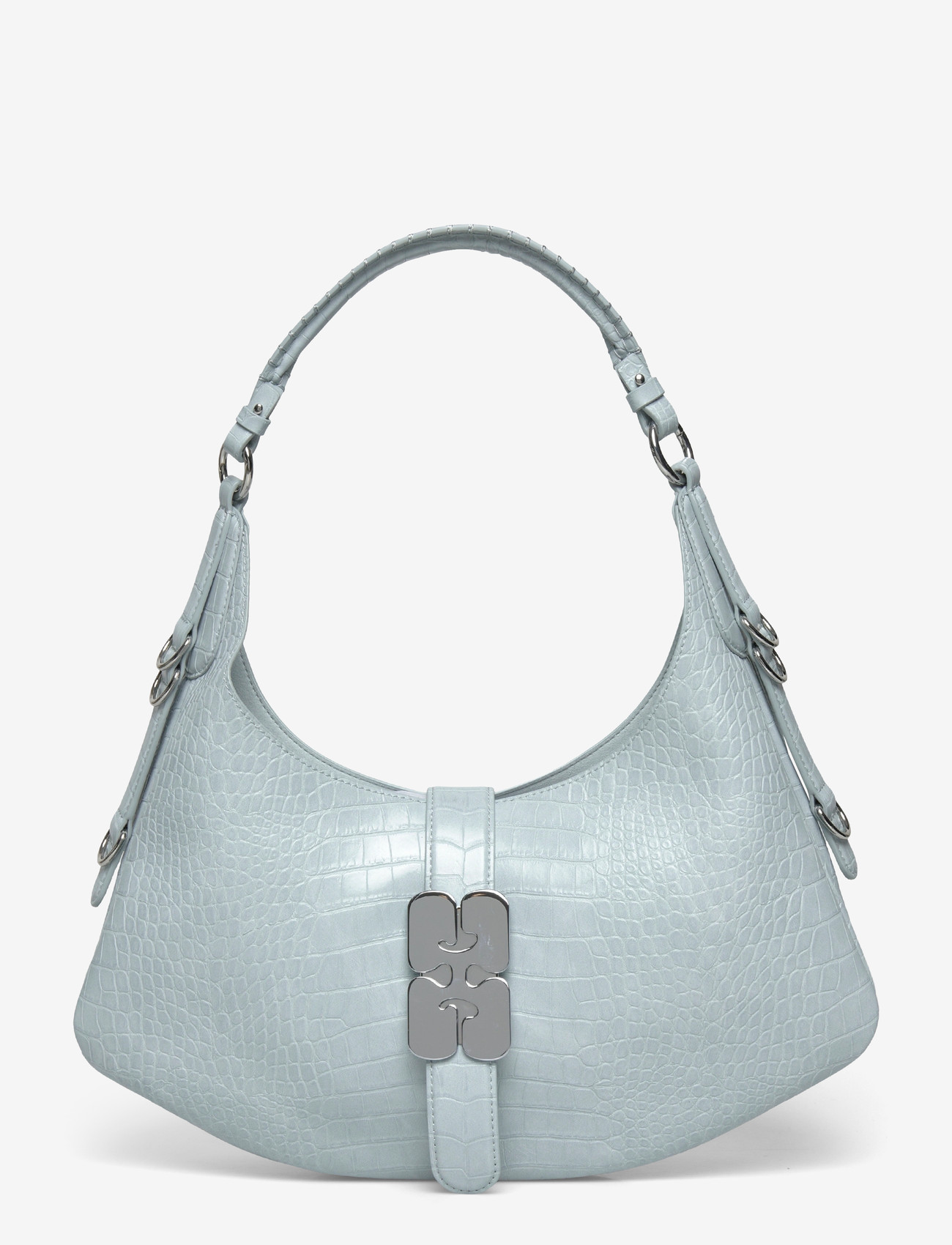 Ganni - Kat Small Croco - shoulder bags - blue - 0