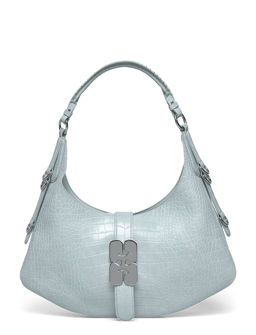 Ganni - Kat Small Croco - rankinės per petį - blue - 0