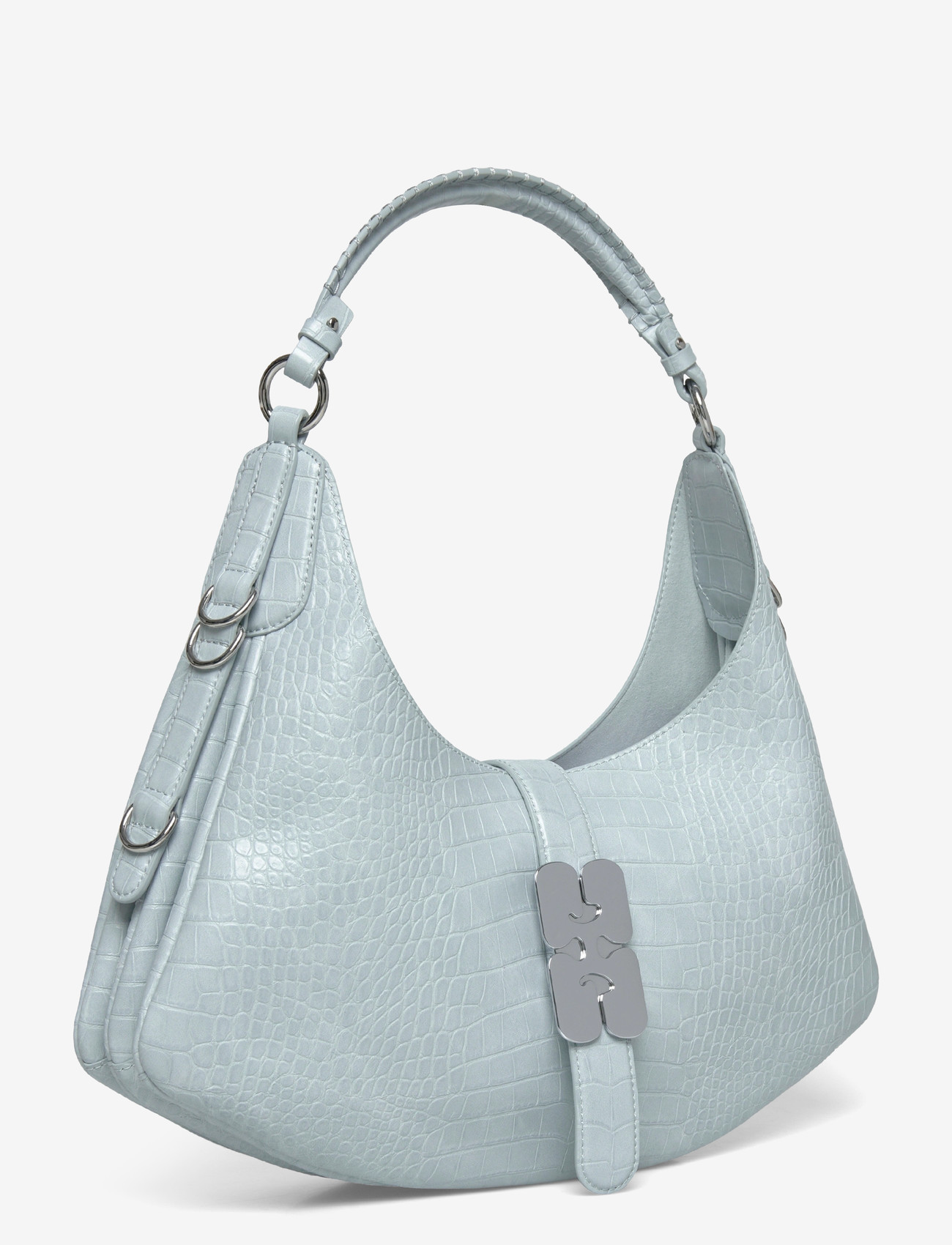 Ganni - Kat Small Croco - shoulder bags - blue - 2