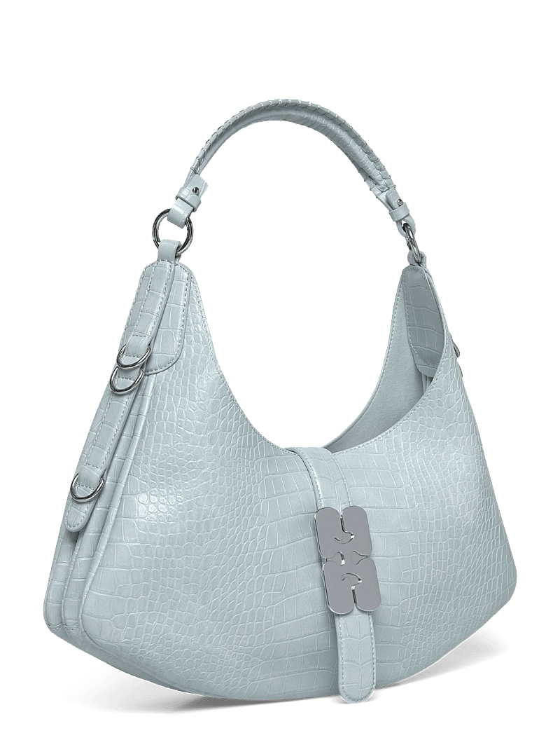 Ganni - Kat Small Croco - schultertaschen - blue - 2