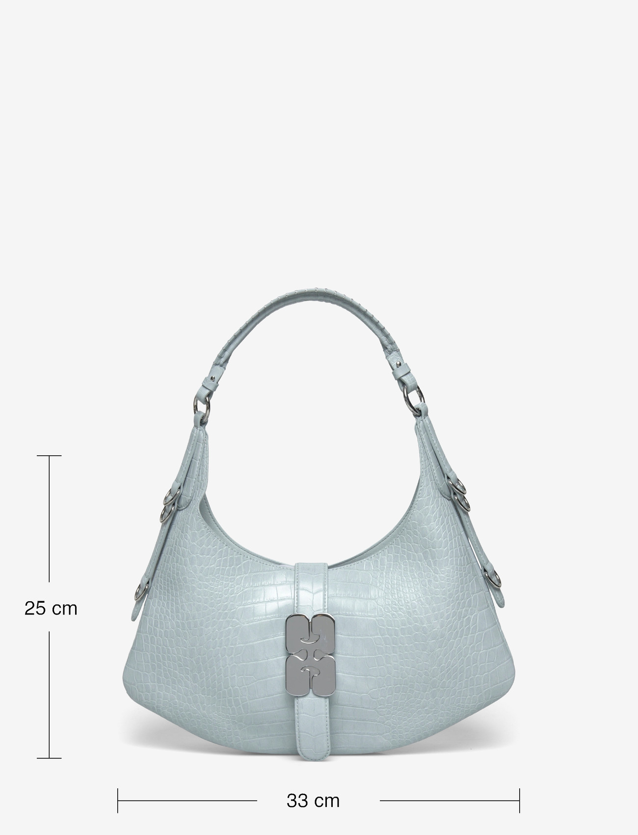 Ganni - Kat Small Croco - shoulder bags - blue - 3