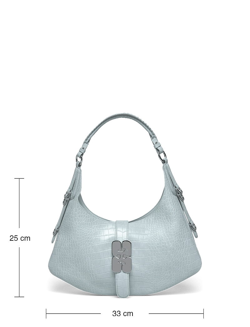 Ganni - Kat Small Croco - schultertaschen - blue - 3
