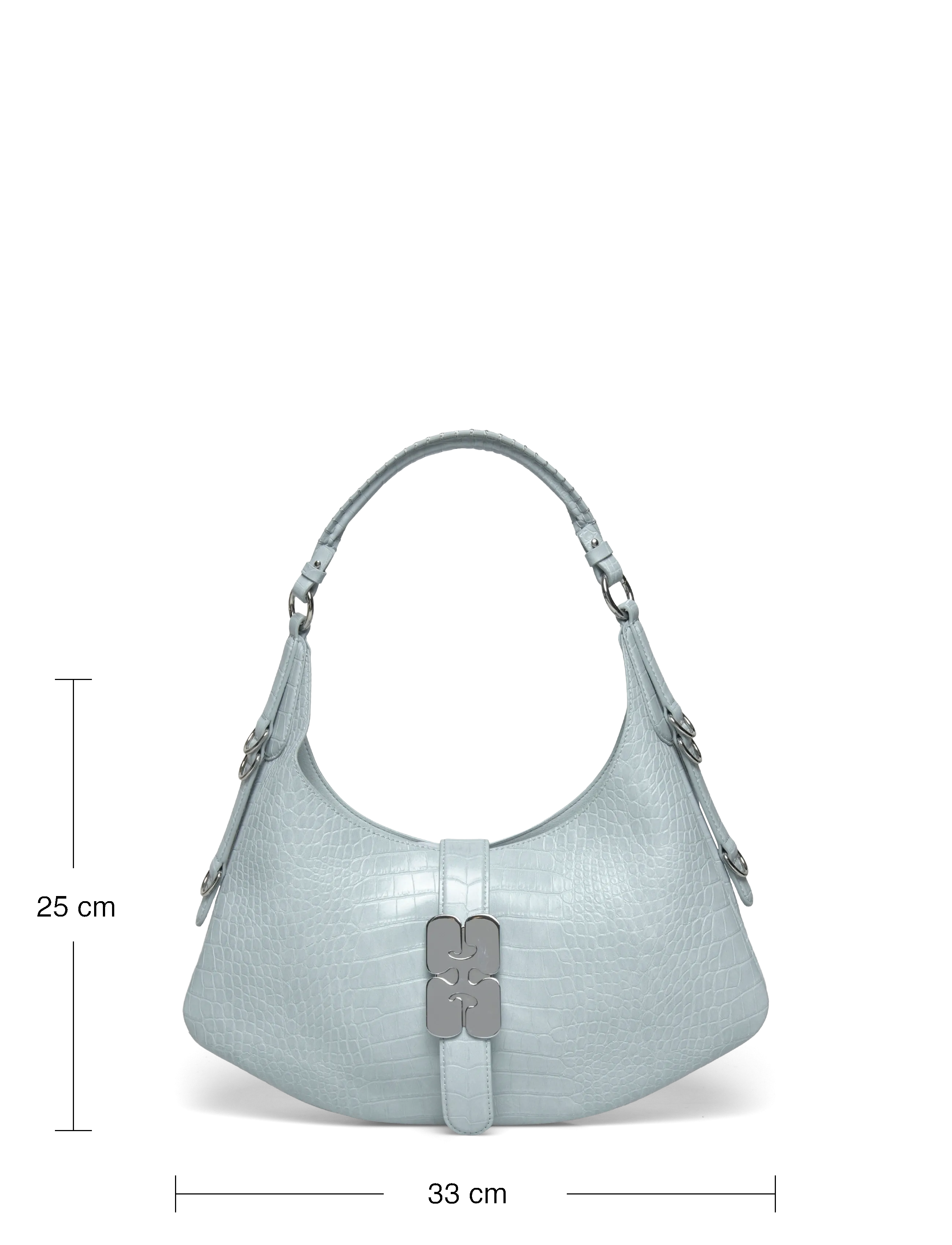 Ganni - Kat Small Croco - schultertaschen - blue - 3