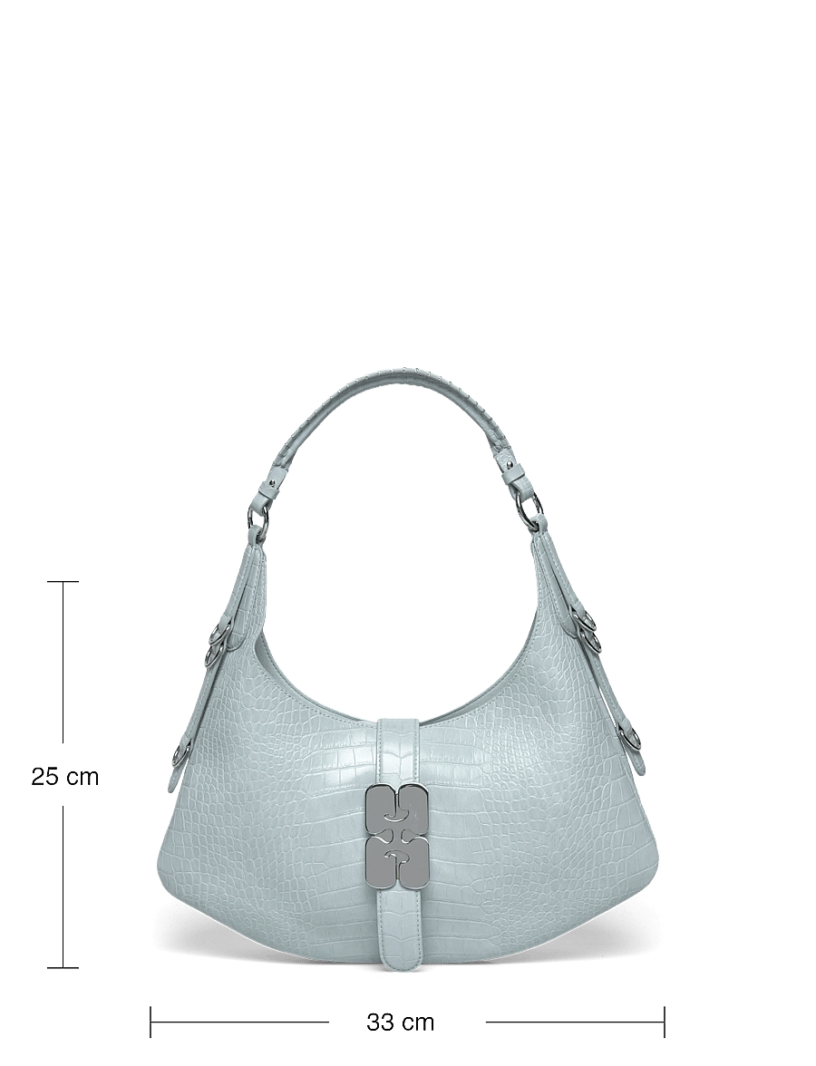 Ganni - Kat Small Croco - rankinės per petį - blue - 3