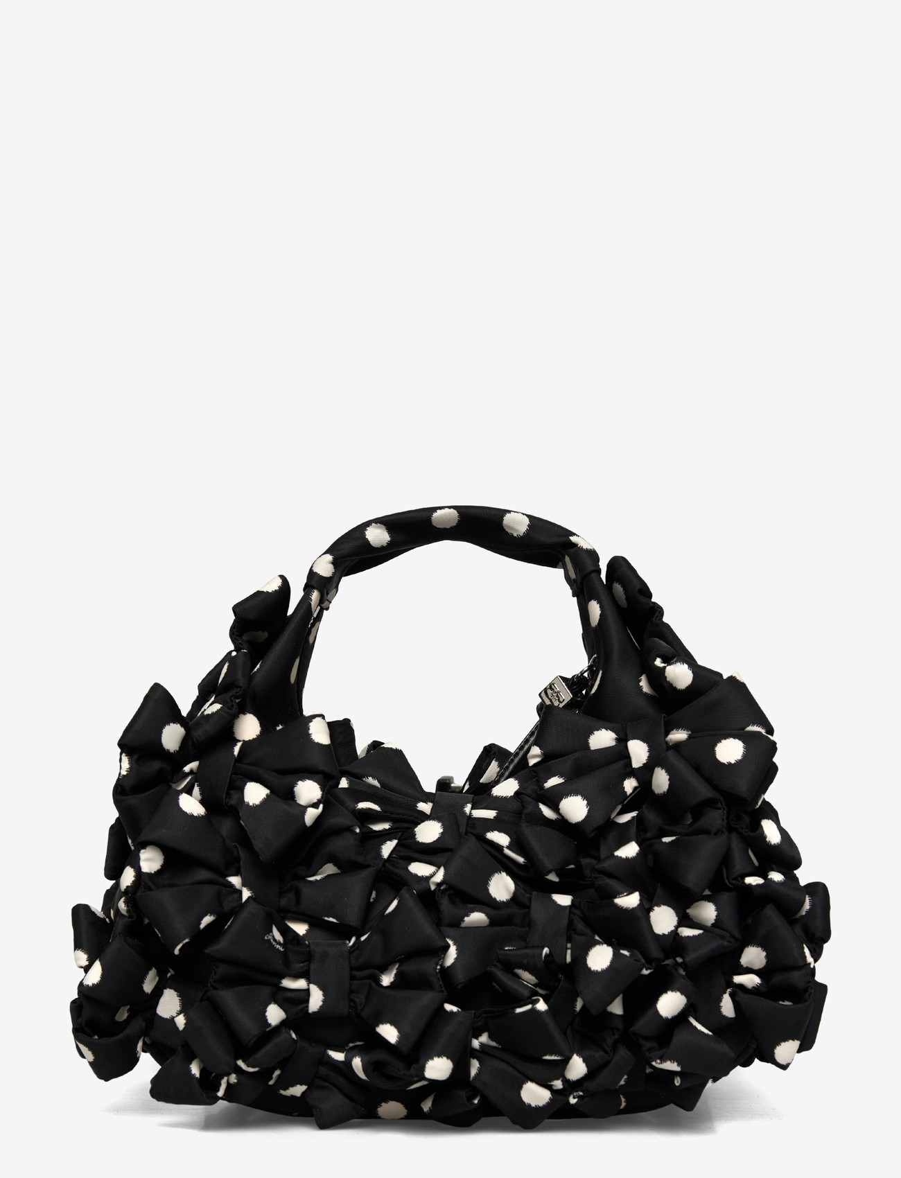 Ganni - Hobo Mini Multi Bow Satin Print - mode trends - black - 1
