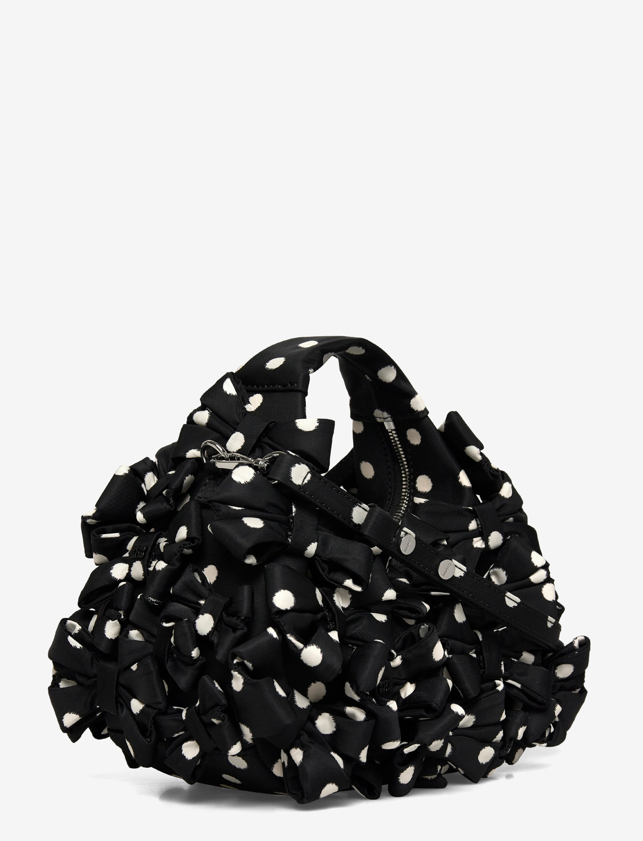 Ganni - Hobo Mini Multi Bow Satin Print - mode trends - black - 2
