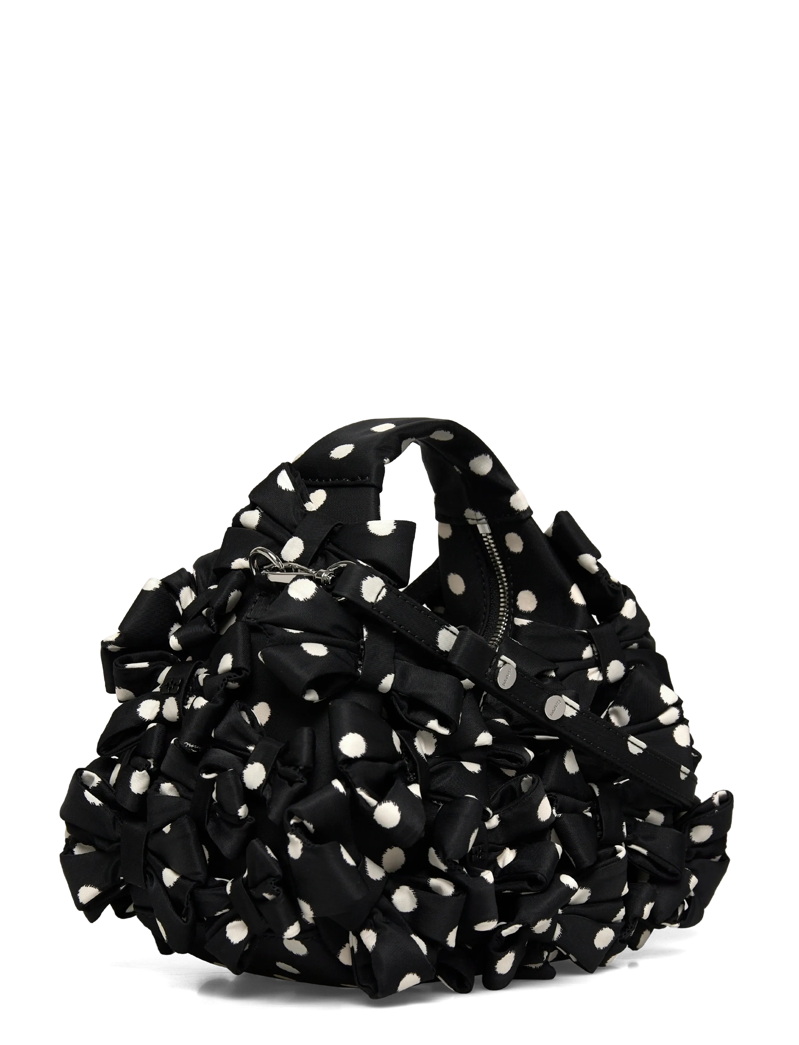 Ganni - Hobo Mini Multi Bow Satin Print - modes tendences - black - 2