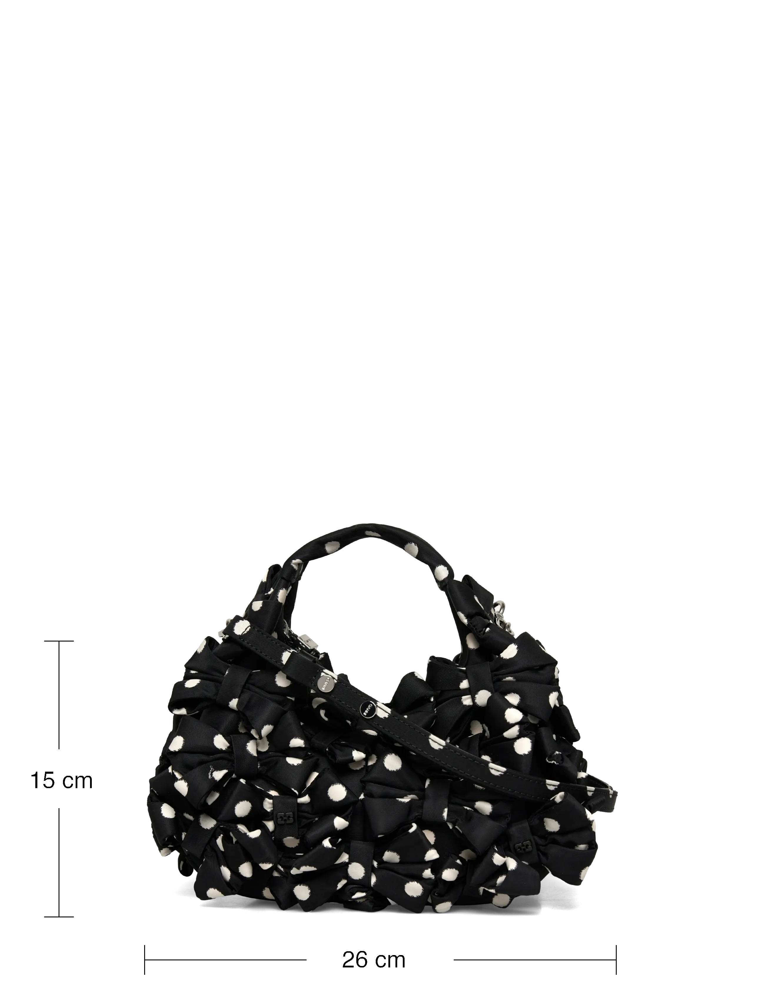 Ganni - Hobo Mini Multi Bow Satin Print - modes tendences - black - 3