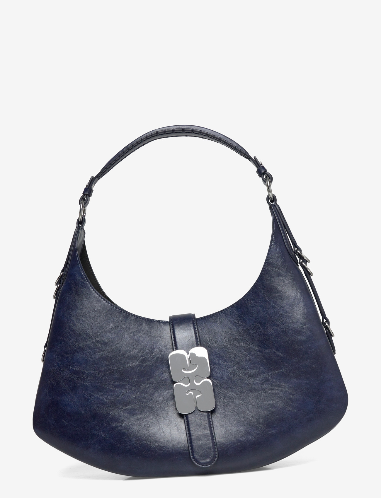 Ganni - Kat Small Crinkle - skuldertasker - navy - 0