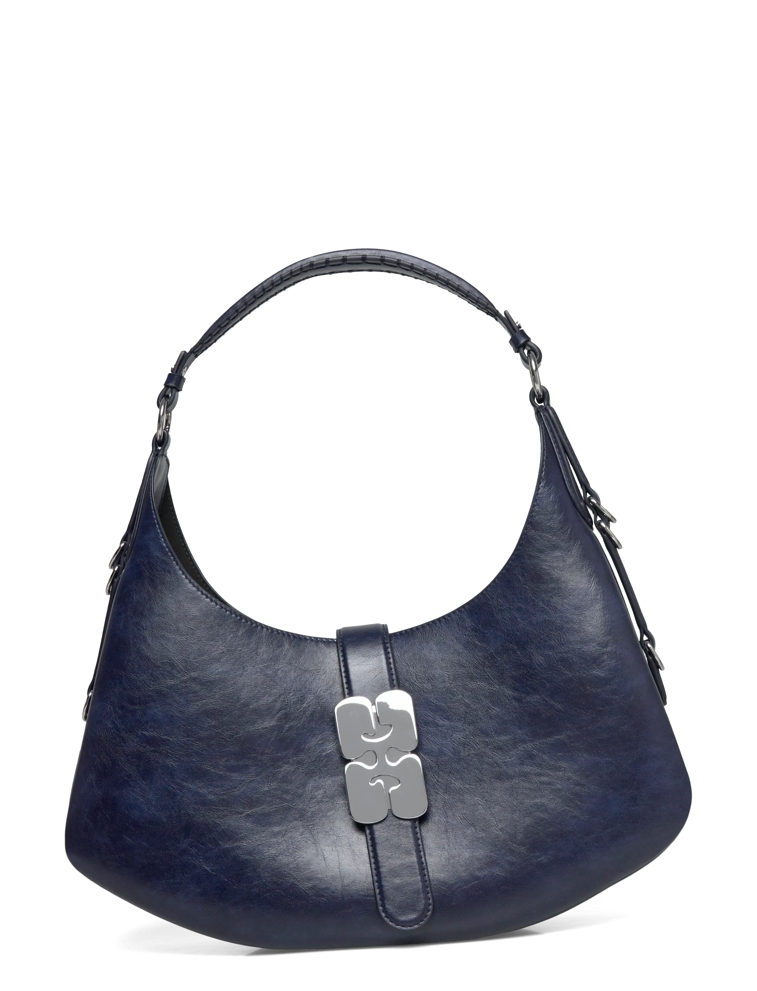 Ganni Kat Small Crinkle - Skuldertasker - NAVY / navy