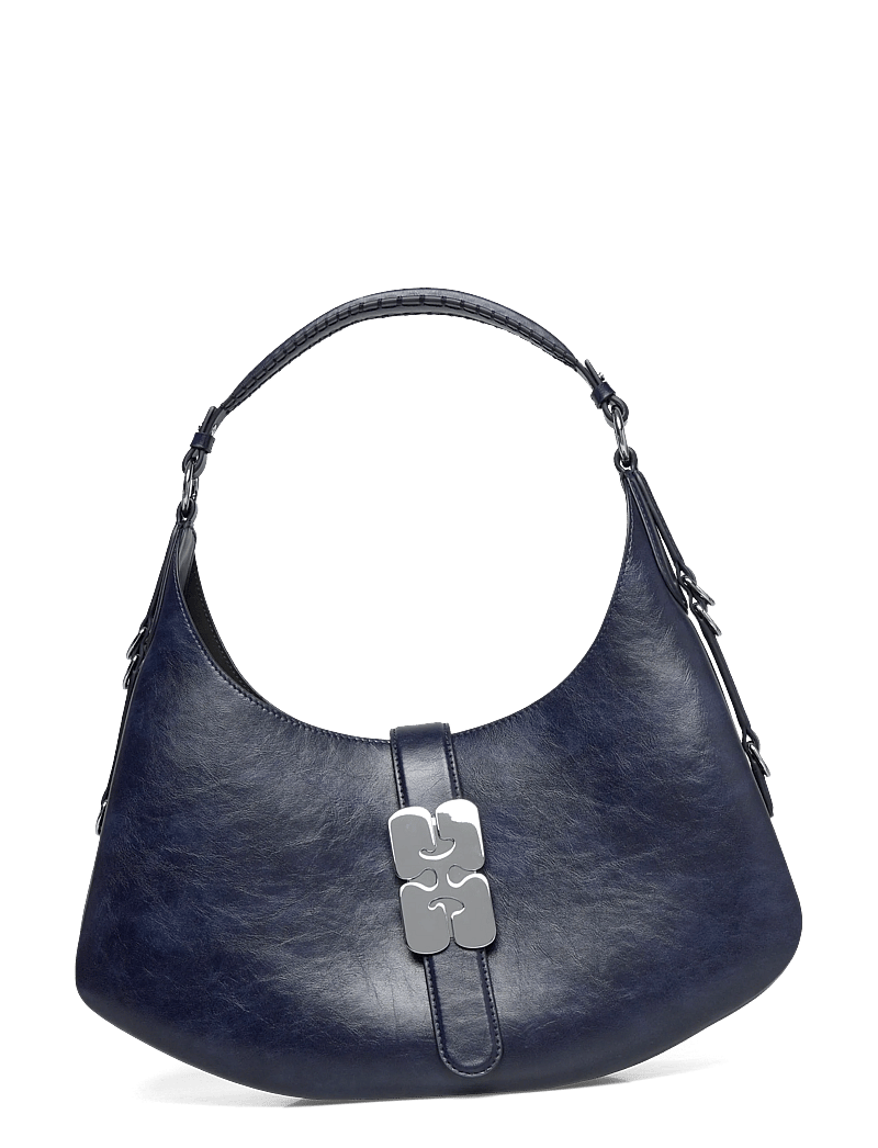 Ganni - Kat Small Crinkle - skuldertasker - navy - 0