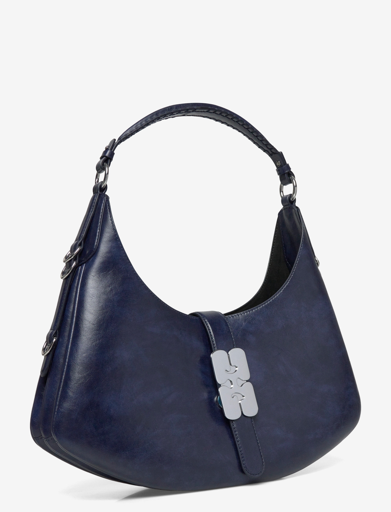 Ganni - Kat Small Crinkle - skuldertasker - navy - 2