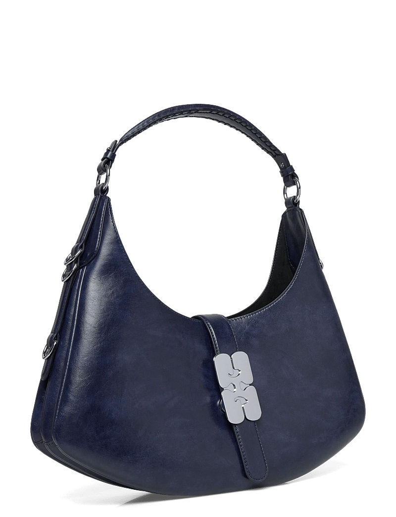 Ganni - Kat Small Crinkle - skuldertasker - navy - 2