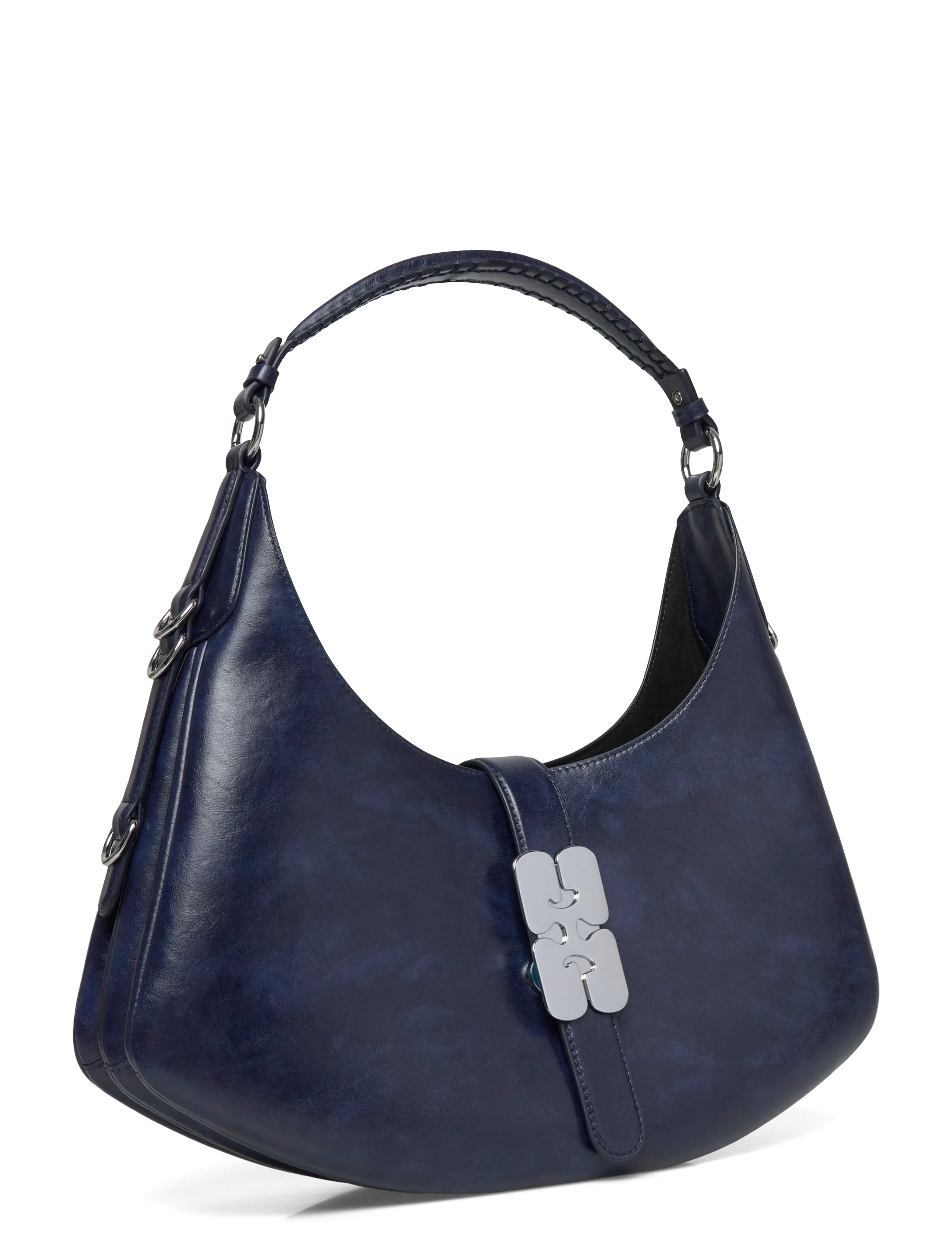 Ganni - Kat Small Crinkle - schultertaschen - navy - 2